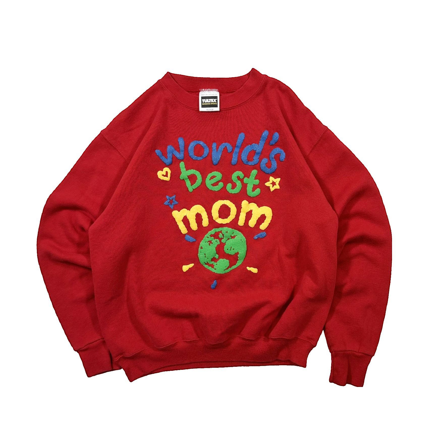 Vintage Vintage 90s Puff Print Worlds Best Mom Graphic Sweater Size US M / EU 48-50 / 2 - 1 Thumbnail