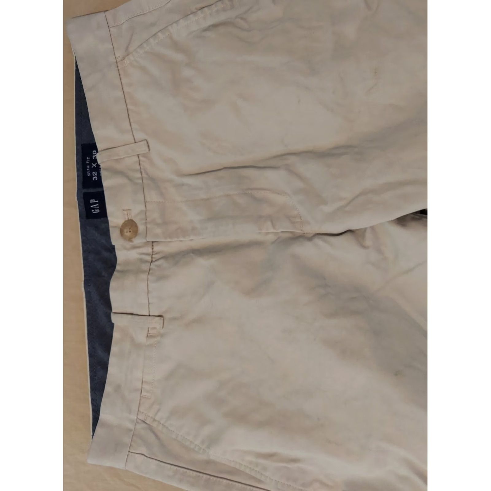 Gap VINTAGE Gap Mens Khakis Pants Slim 32x30 Beige Cotton Chino Trousers Slimming Jeans/Khaki? Size US 32 / EU 48 - 6 Thumbnail
