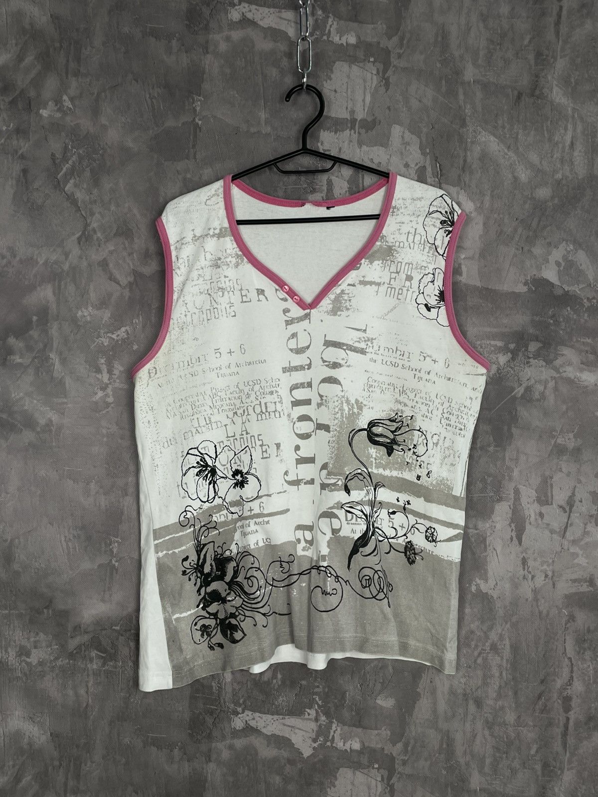 Hysteric Glamour Japan Hysteric Glamour Style Cute Pink/White Tank Top Size L / US 10 / IT 46 - 1 Thumbnail