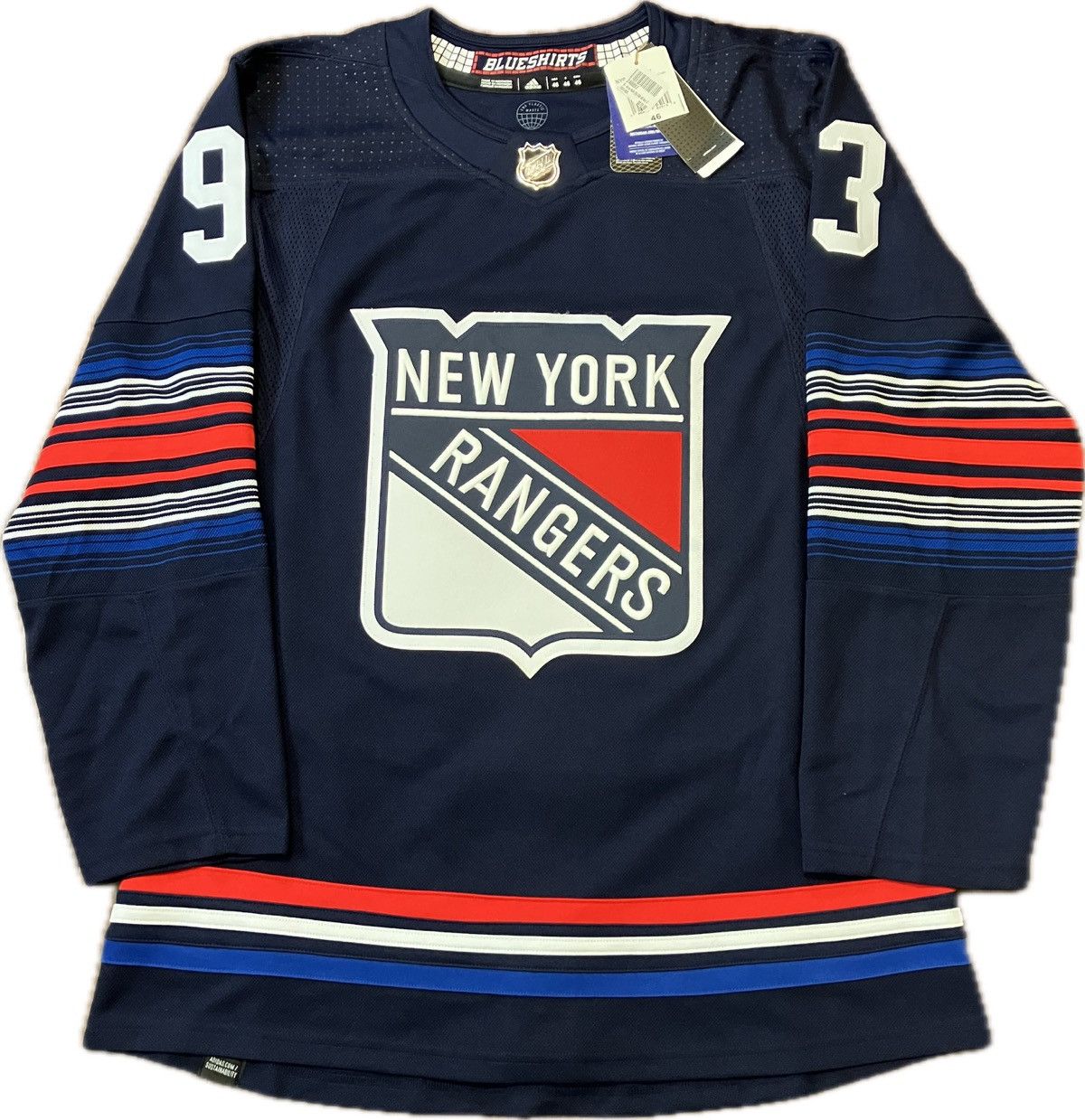 image of NWT New York Rangers Zibanejad Adidas Nhl Hockey Jersey 46, Men's (Size Small)