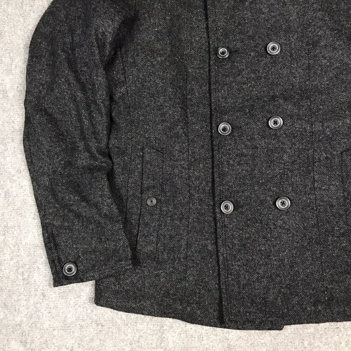 Japanese Brand × KMRii × Nicole Club NICOLE CLUB WOOL DOUBLE BUTTON DRAK GRAY JACKET Size US S / EU 44-46 / 1 - 3 Thumbnail