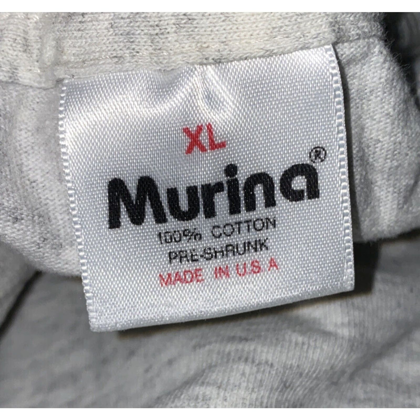 Vintage VINTAGE Murina T-Shirt Men Short Sleeve Gray 1994 Reel Logo Cotton XL Made in USA Size US XL / EU 56 / 4 - 5 Thumbnail