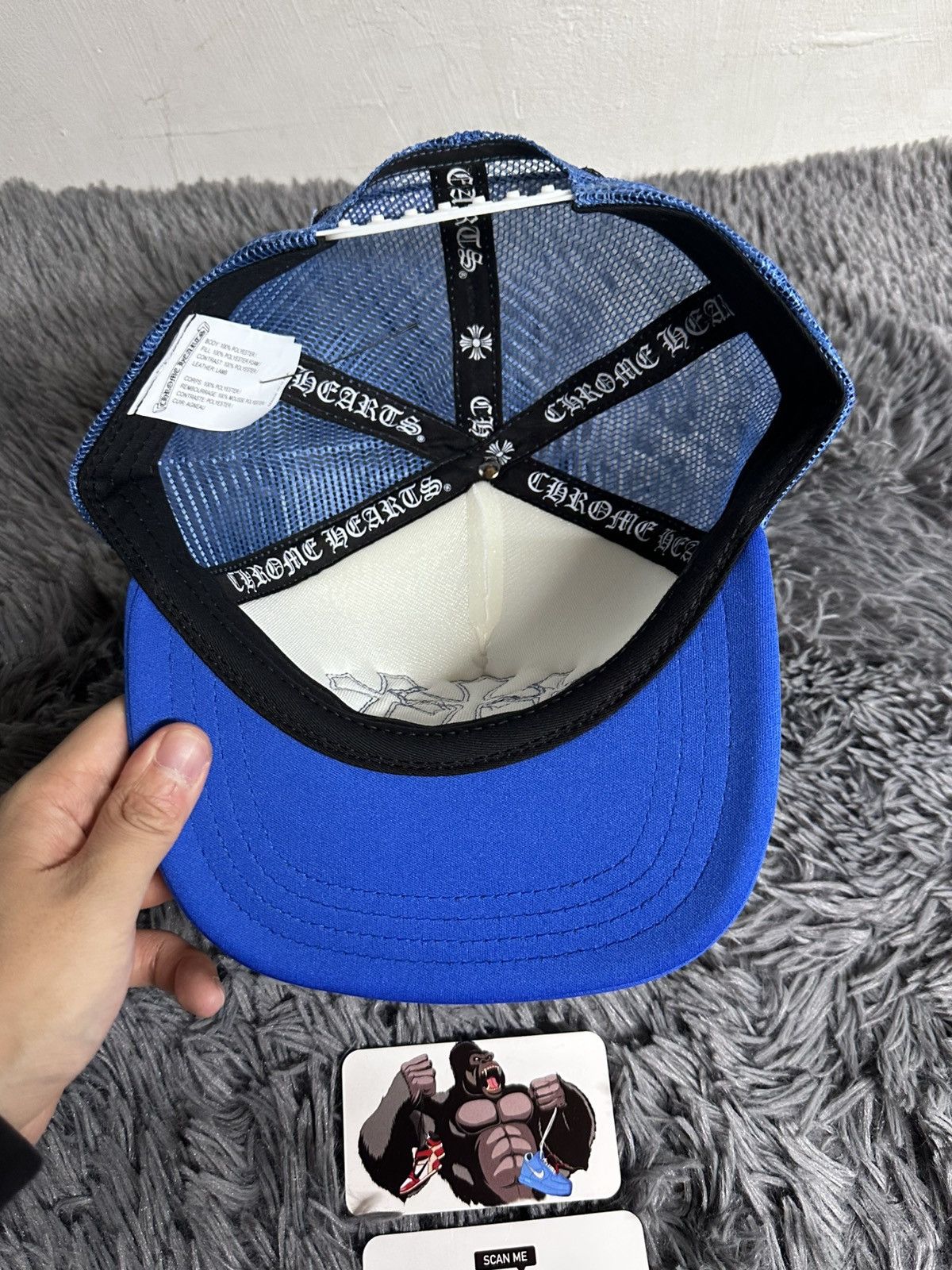 Chrome Hearts Chrome Hearts Cemetery Triple Cross Trucker Hat Blue Size ONE SIZE - 5 Thumbnail