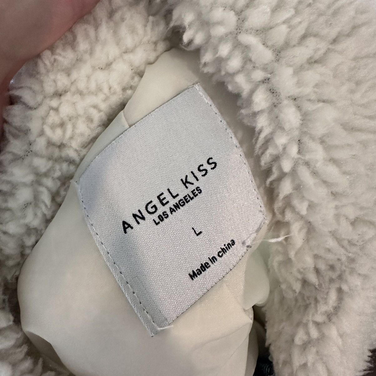 Other White fur denim fleece jacket button up sz large angel kiss Size L / US 10 / IT 46 - 10 Thumbnail