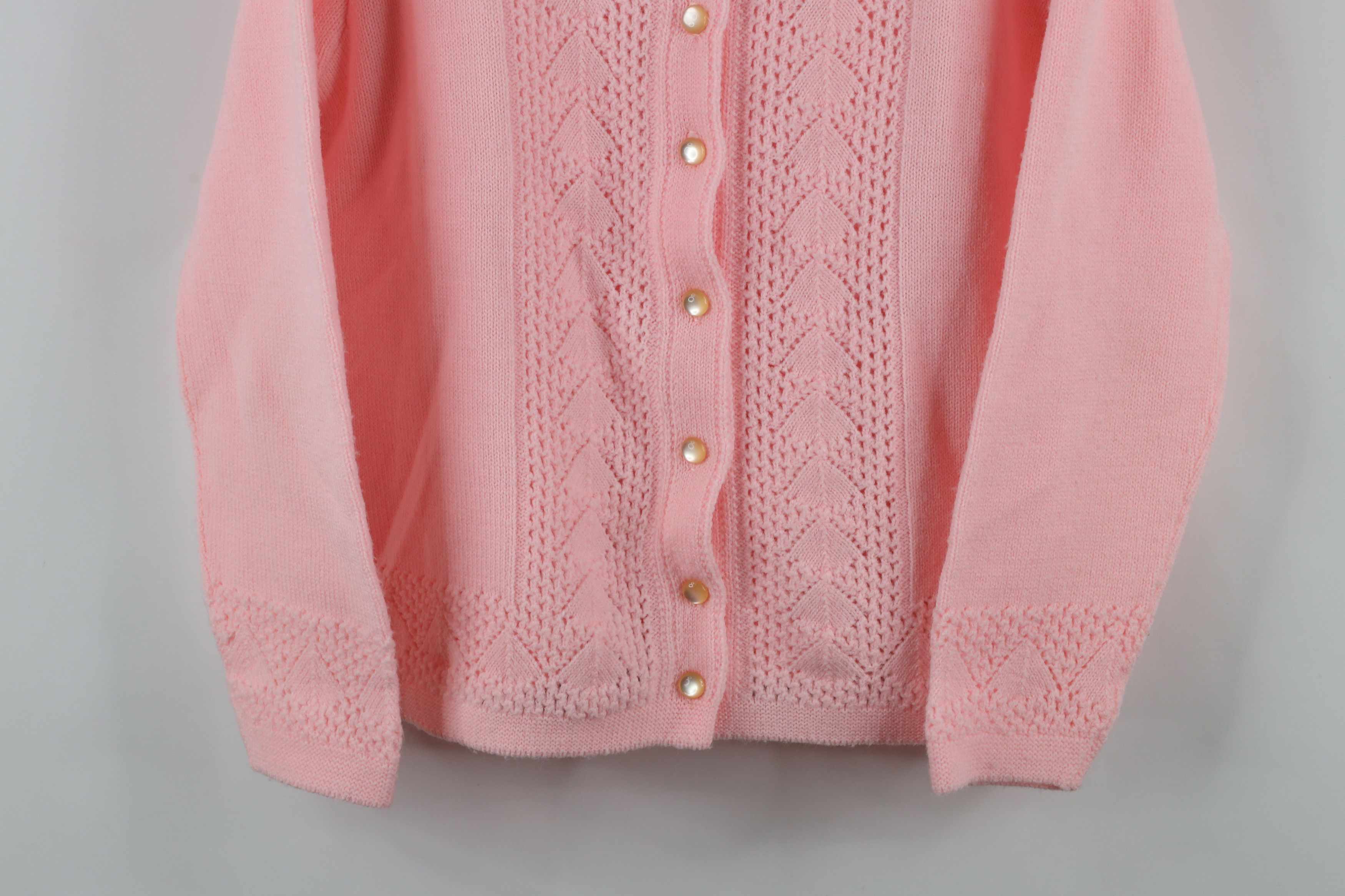 Vintage Vintage 50s 60s Rockabilly Scallop Knit Cardigan Sweater USA Size M / US 6-8 / IT 42-44 - 3 Thumbnail