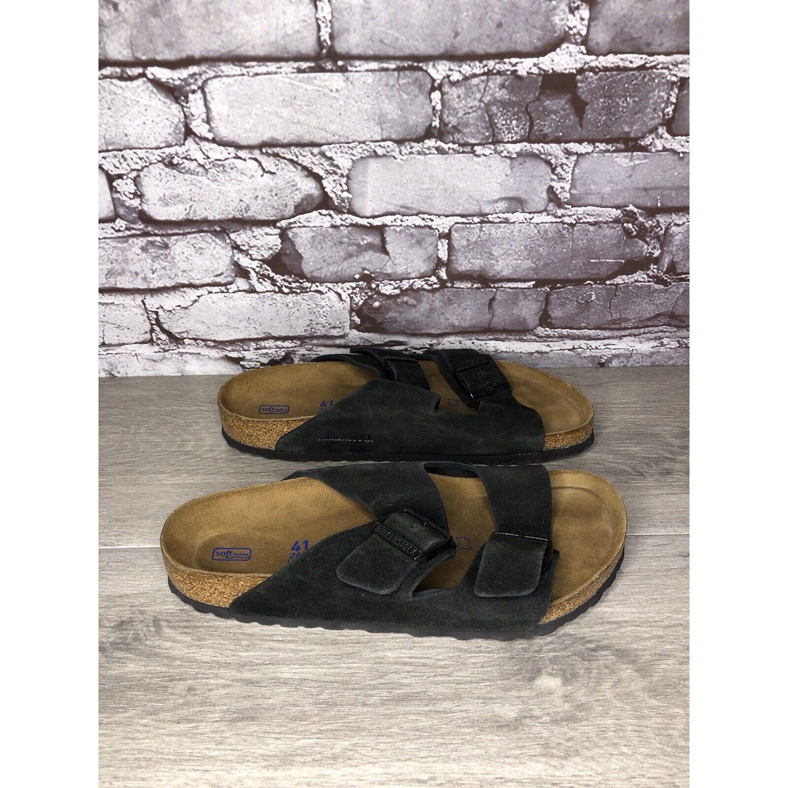 Birkenstock Birkenstock Arizona Black Suede Leather Strap Slides Sandals Size US 10 / IT 40 - 20 Thumbnail