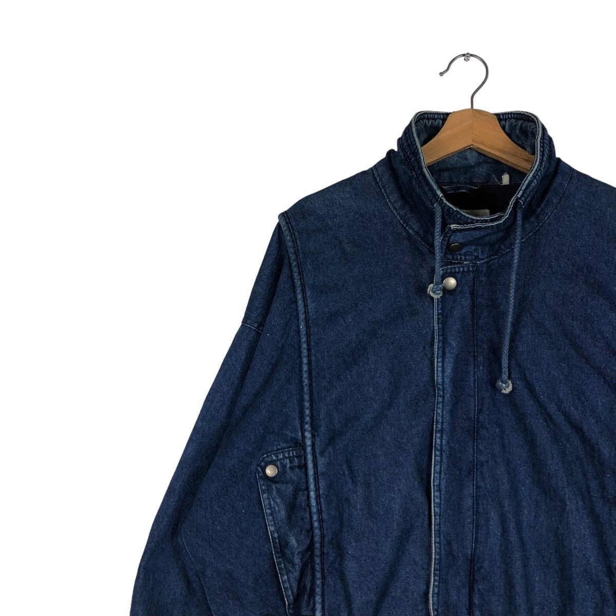 Japanese Brand VINTAGE BOMBER JACKET DENIM PARACHUTE RIVERSON ISSEY MIYAKE Size US M / EU 48-50 / 2 - 9 Thumbnail