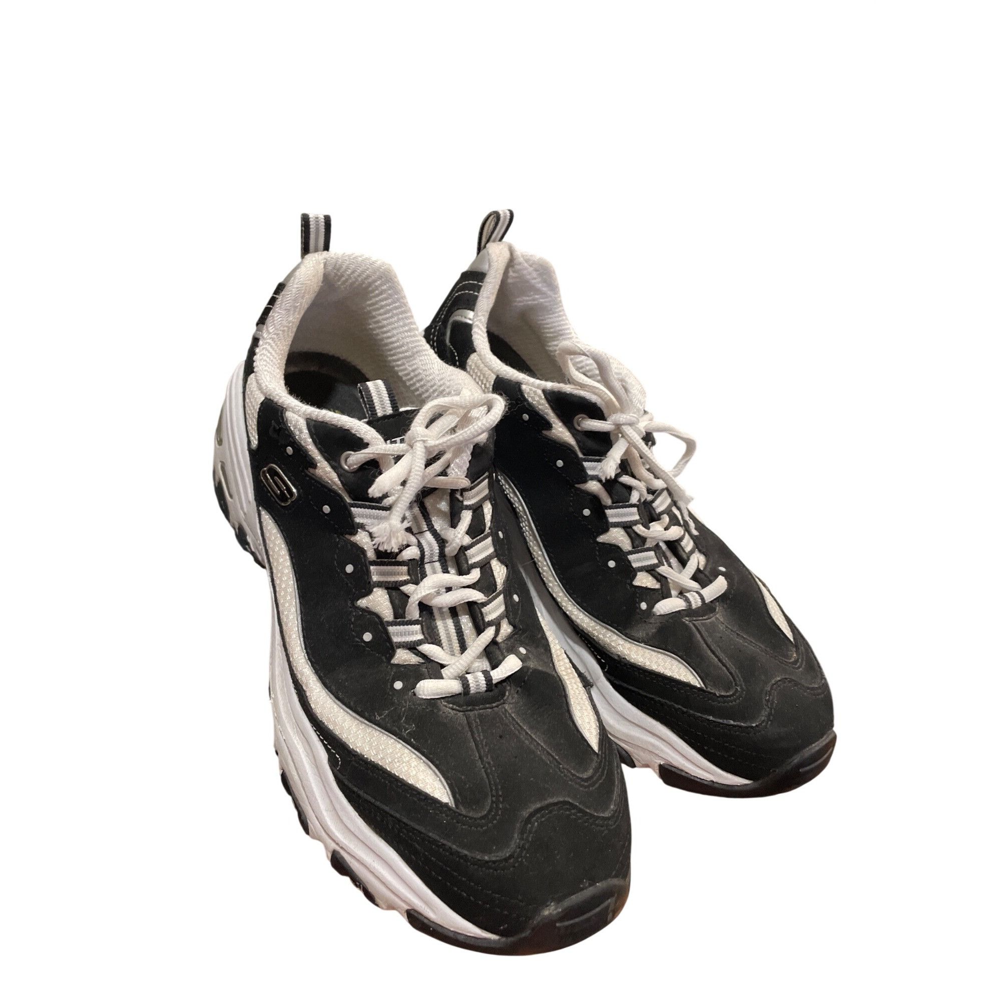 SKECHERS Skechers D'lites mens black white leather low top sneakers s Size US 10.5 / EU 43-44 - 16 Thumbnail