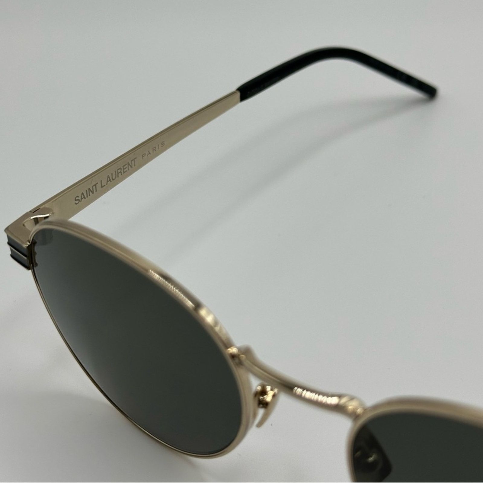 Saint Laurent Paris NEW YSL Saint Laurent Sunglasses SL M62 003 Gold Grey Unisex Size ONE SIZE - 5 Thumbnail