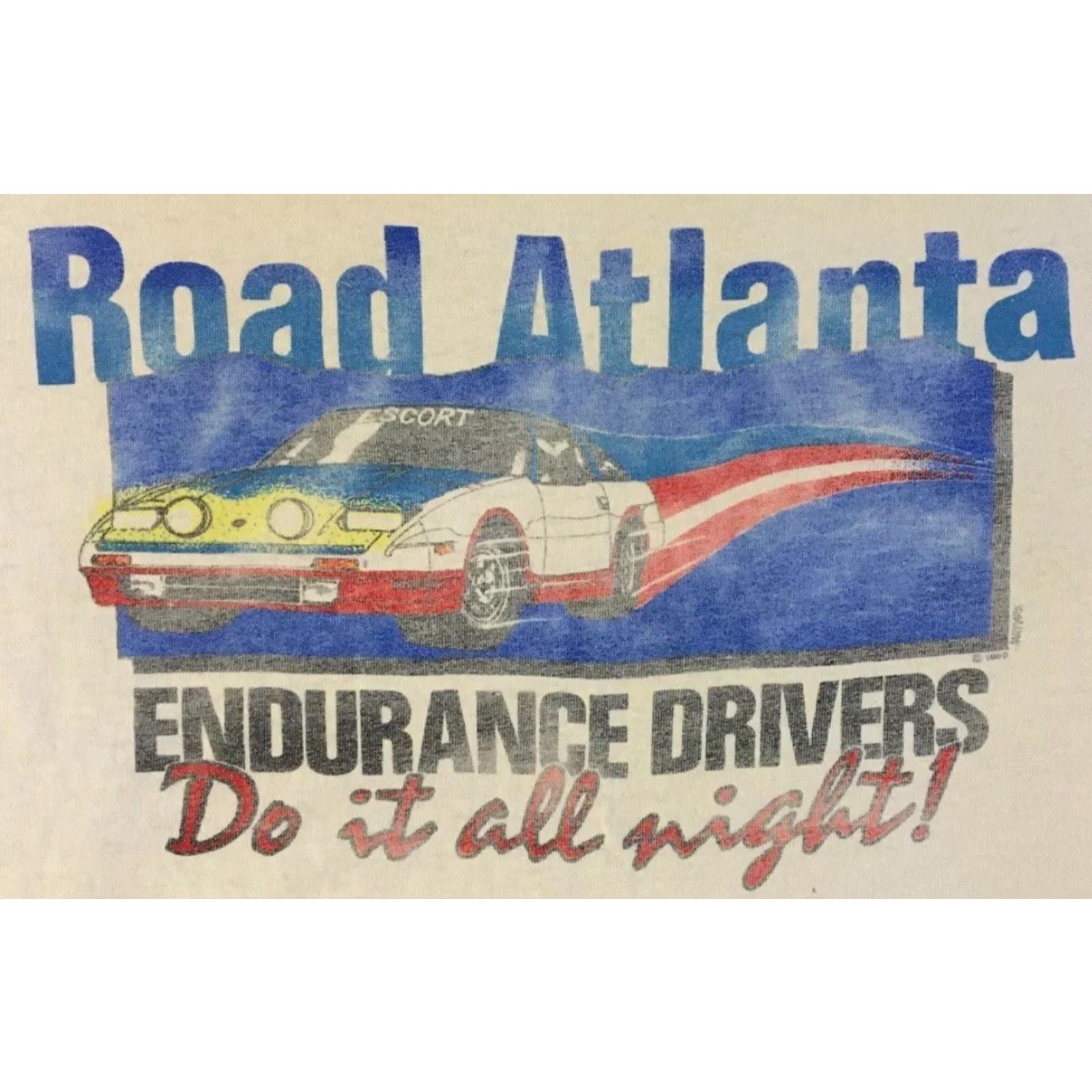 Vintage VINTAGE Road Atlanta Drivers Do It All Night Thrashed Faded Shirt XL White Nike Shirt? Size US XL / EU 56 / 4 - 2 Thumbnail