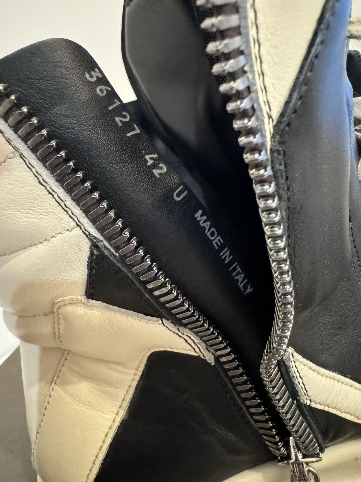 Rick Owens × Rick Owens Drkshdw Rick Owens Milk/Black Geobaskets Size US 9 / EU 42 - 9 Thumbnail