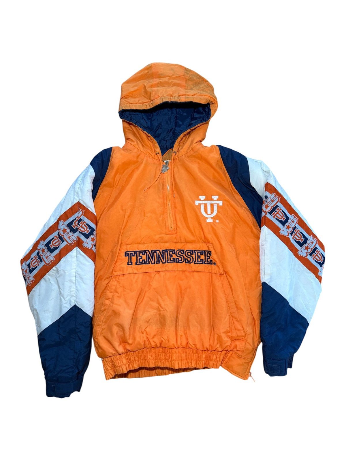 VTG 90s Tennessee Vols Pullover Jacket M Turbo Hooded