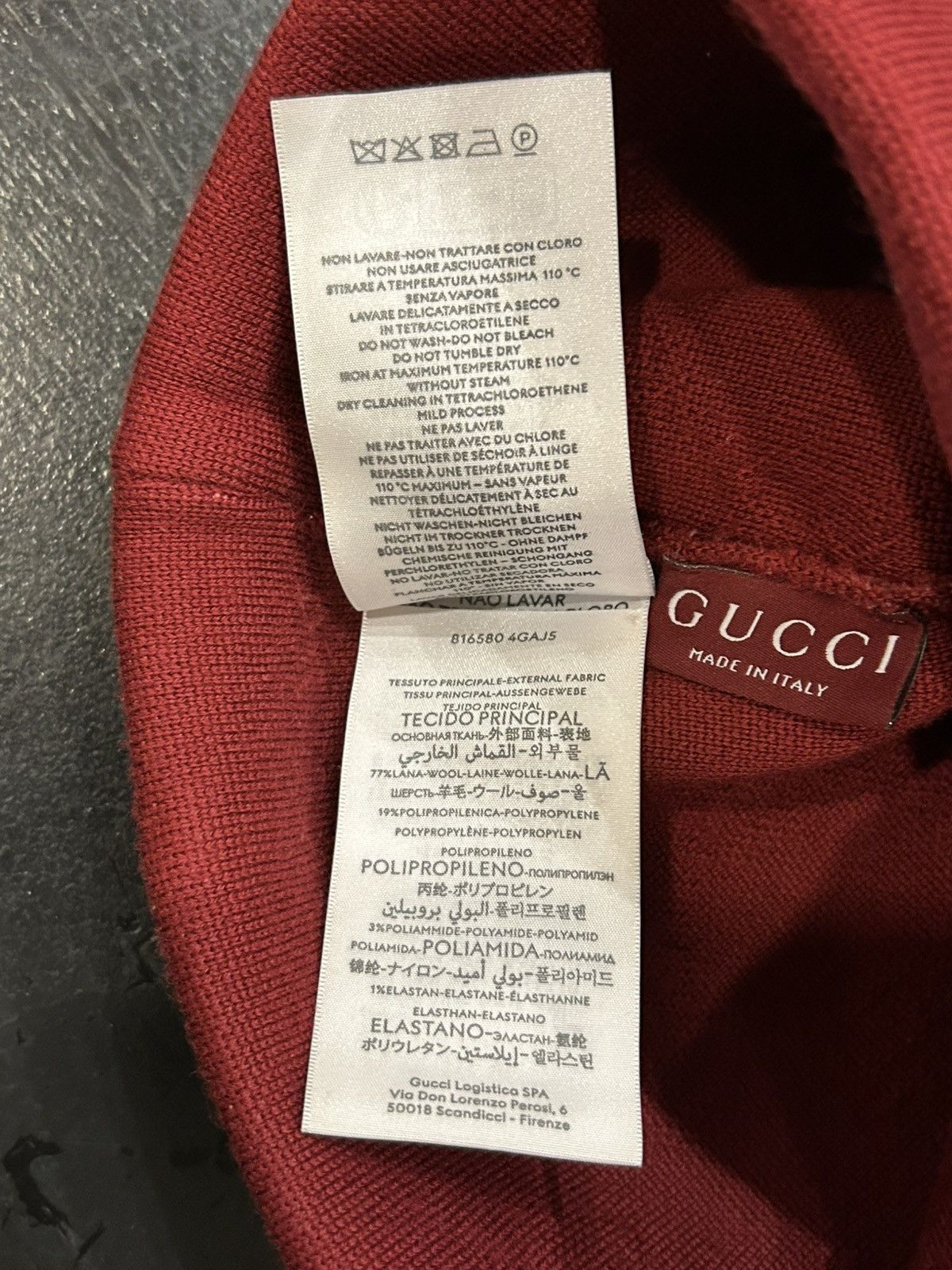 Gucci Gucci Monogram Beanie - Burgundy Size ONE SIZE - 4 Thumbnail