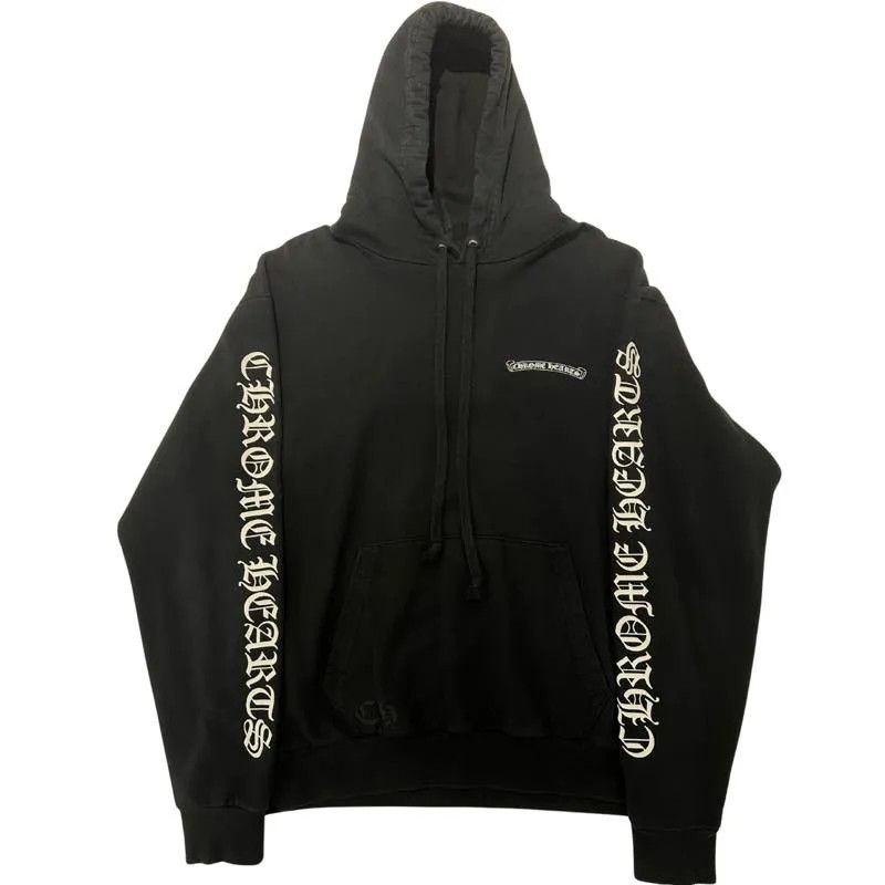 Chrome Hearts Scroll Logo Hoodie Black