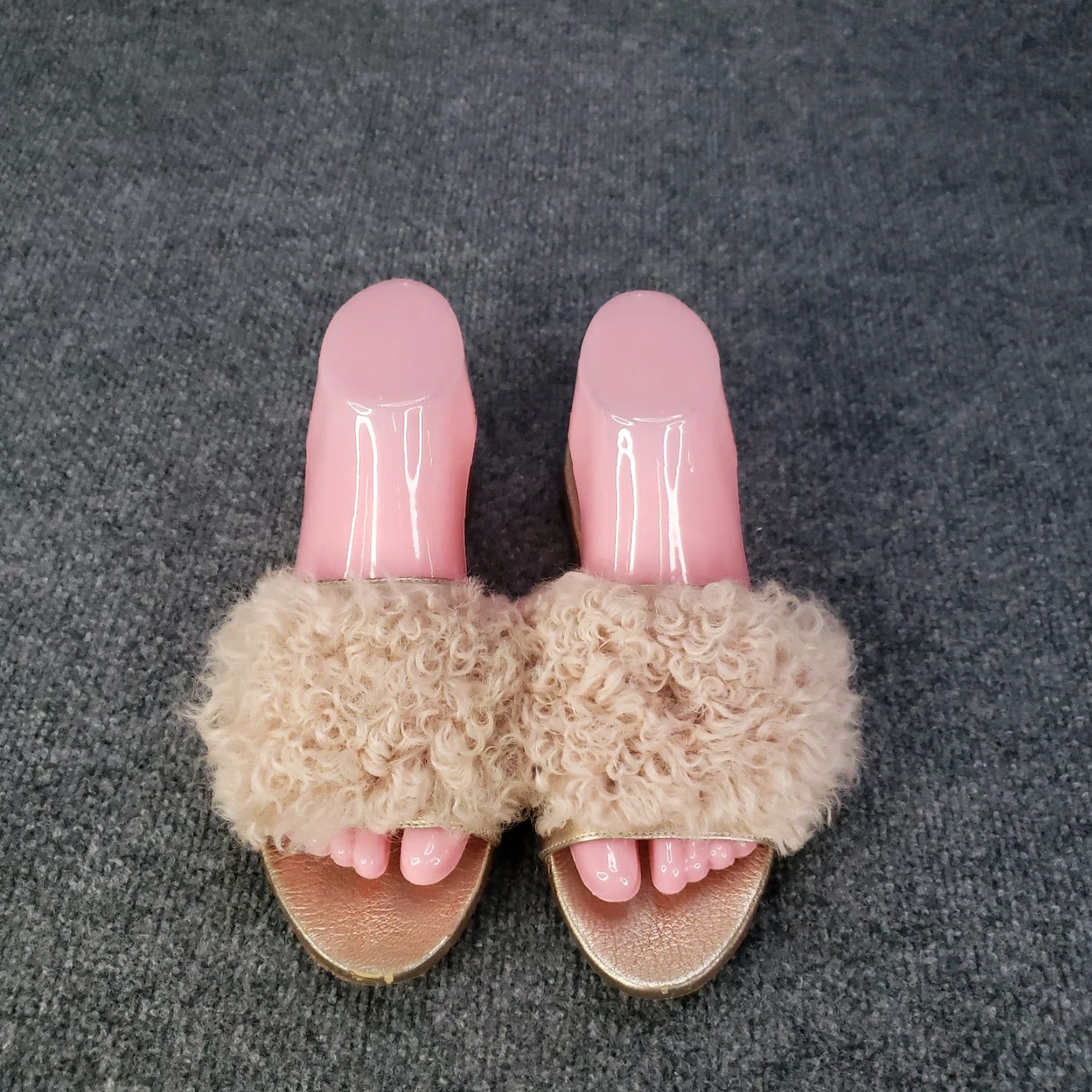 Loeffler Randall Loeffler Randall Slide Sandal Size 6.5 Pink Gold Shearling Flat Womens Size US 7 / IT 37 - 4 Thumbnail