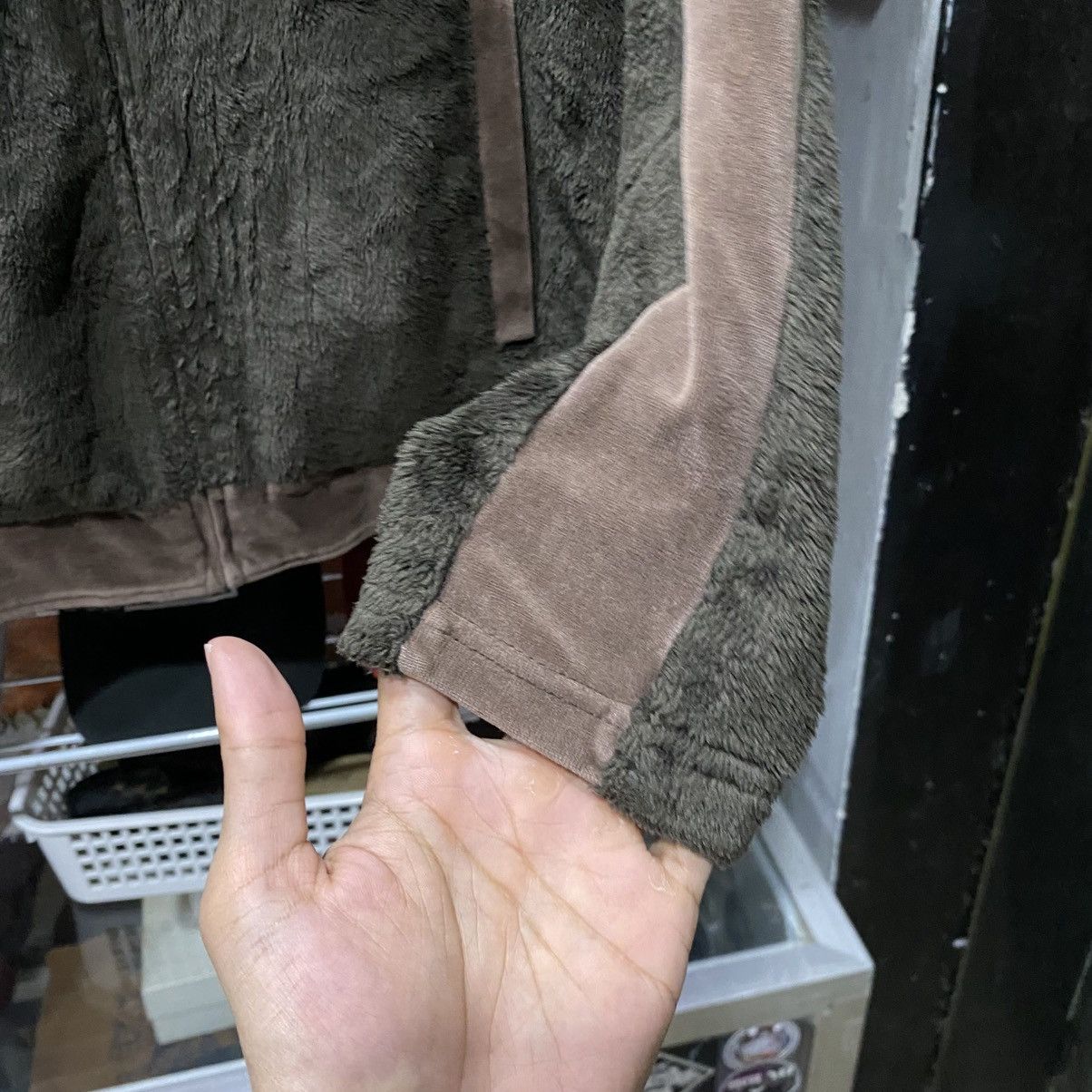 Katharine Hamnett London Vintage fleece-lined bomber jacket with suede-like panels Size US M / EU 48-50 / 2 - 6 Thumbnail