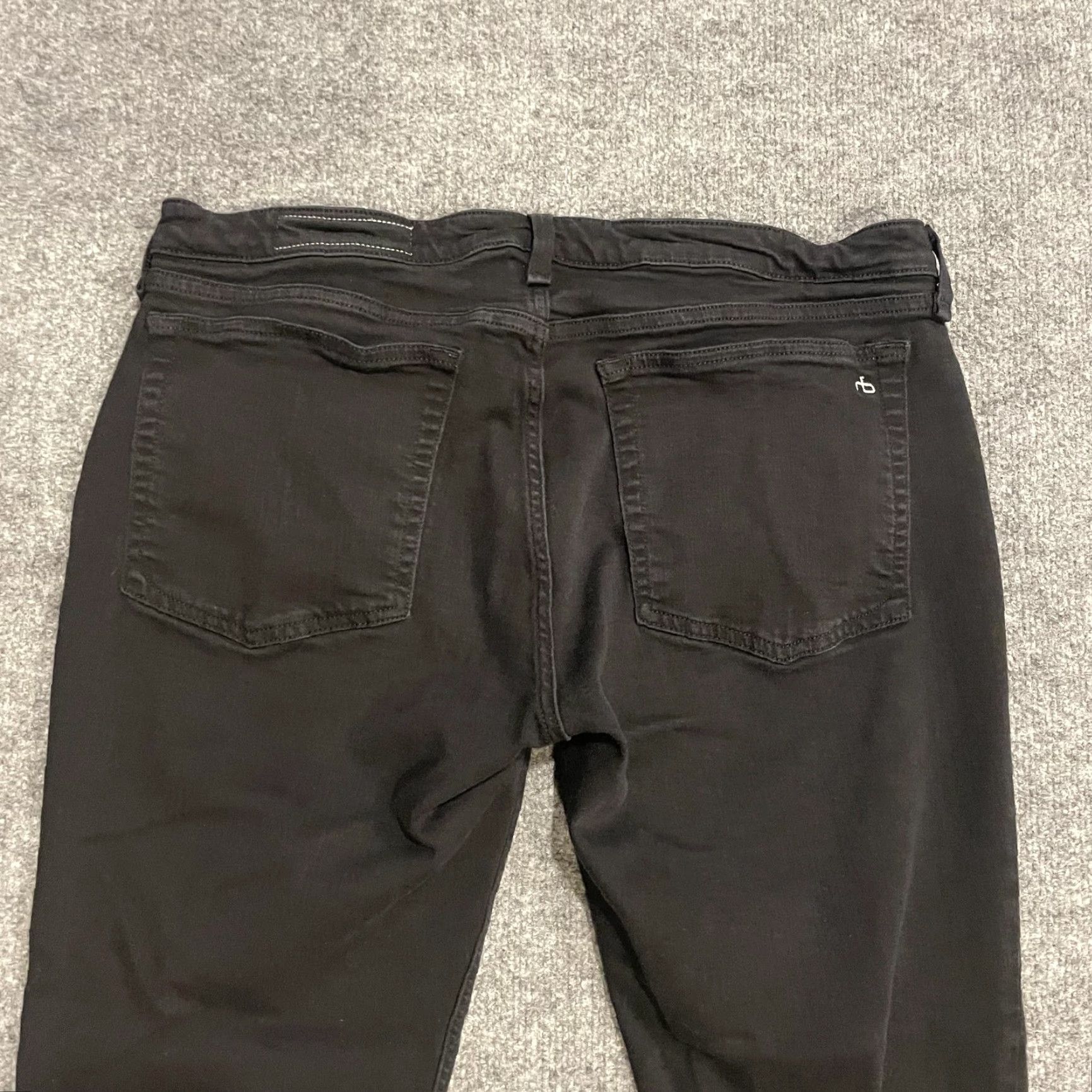 Rag & Bone Rag & Bone Jeans Womens Slim Boyfriend Low Rise Rag & Bone Black Denim Stretch 32 Inseam 25 in Zip Pocket Five-Pocket Vintage No Men’s? Size 24" / US 00 / IT 34 - 4 Thumbnail