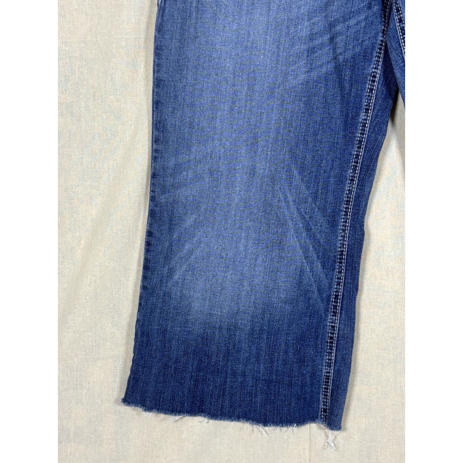 Ariat Women’s Ariat Denim Jeans Size 33R Blue Cropped Frayed Hem Size 33" - 14 Thumbnail