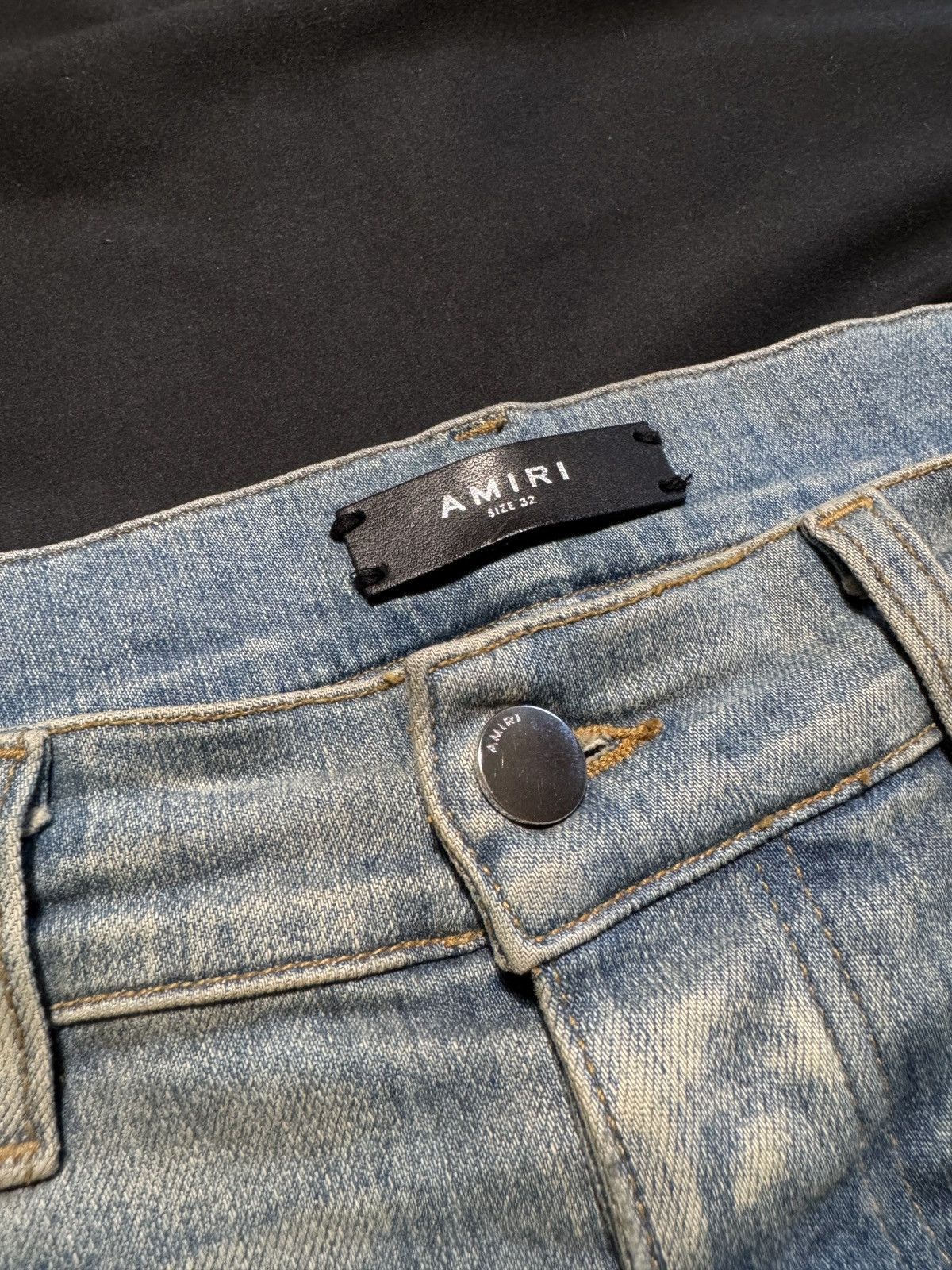 Amiri Amiri Mx1 LightWash Green Plaid Patch Jeans - Size 32 Size US 32 / EU 48 - 5 Thumbnail