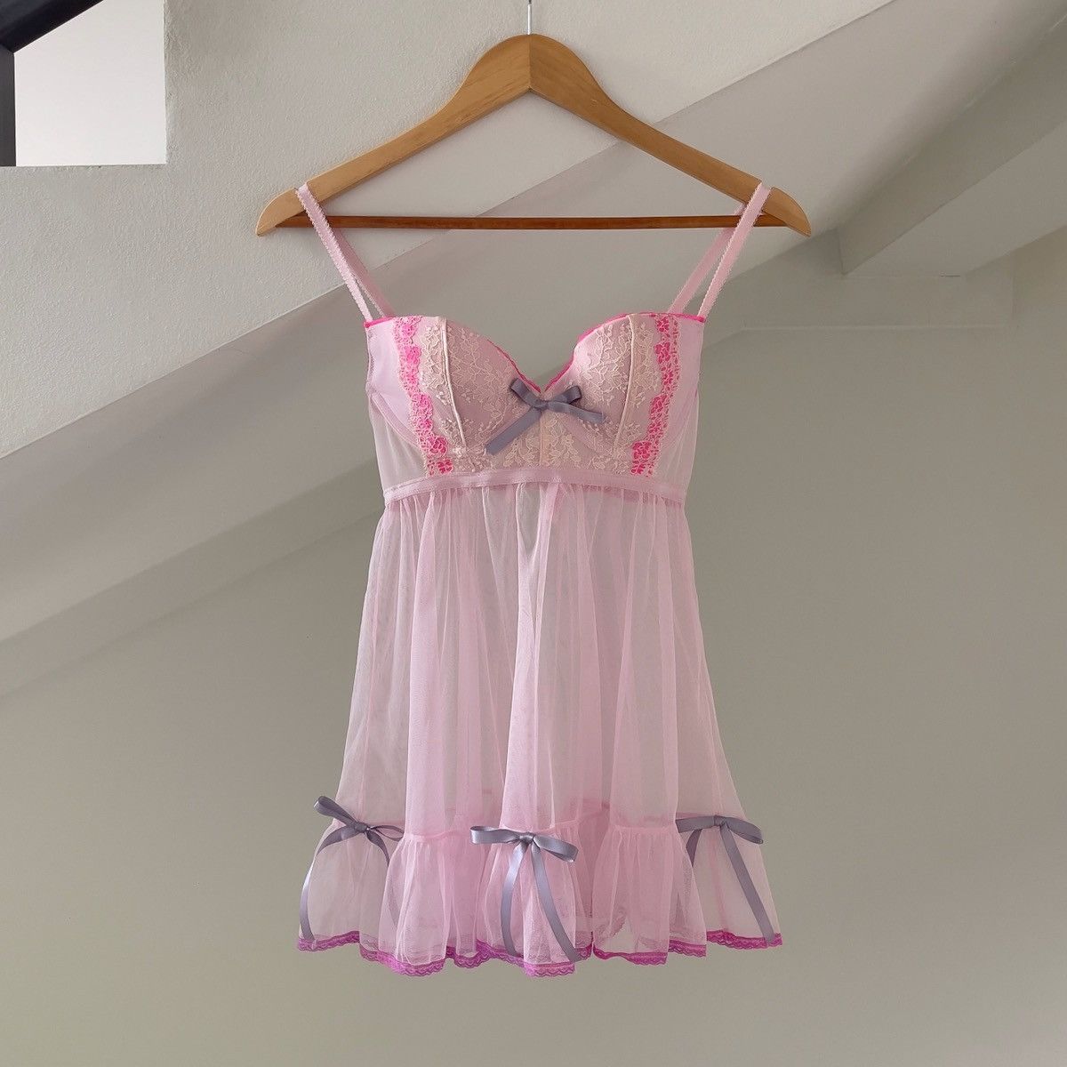 Victoria's Secret Victoria’s Secret Pink Mesh Sheer Mini Dress (34B/32C) Size S / US 4 / IT 40 - 8 Thumbnail