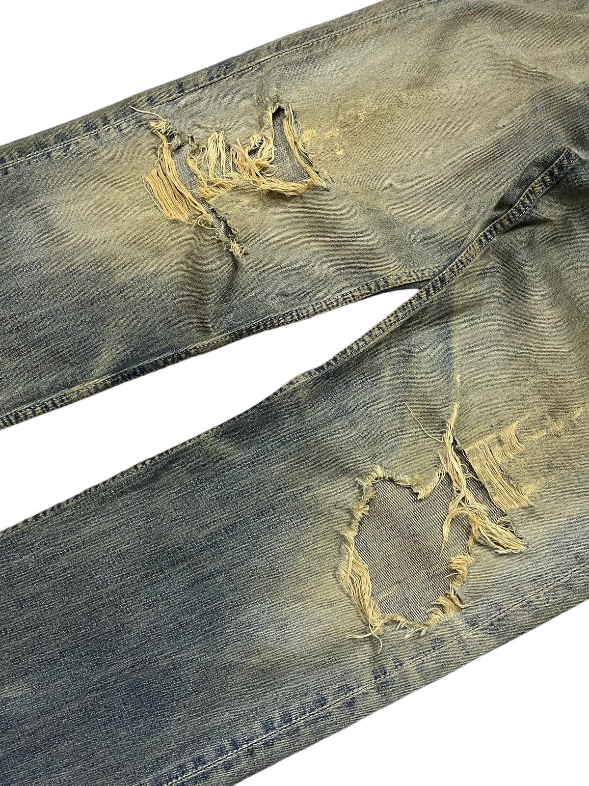 Levi's × Vintage Vintage Levis 504 Distressed Mud Wash Trashed Loose Jeans Size US 30 / EU 46 - 4 Thumbnail