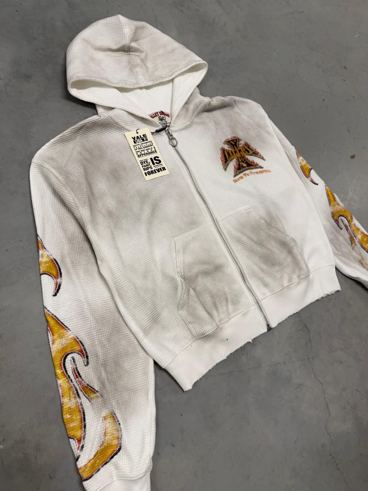 Vale Vale Forever Valley Reborn White Waffle Knit Zip Up Hoodie Size US XL / EU 56 / 4 - 2 Thumbnail