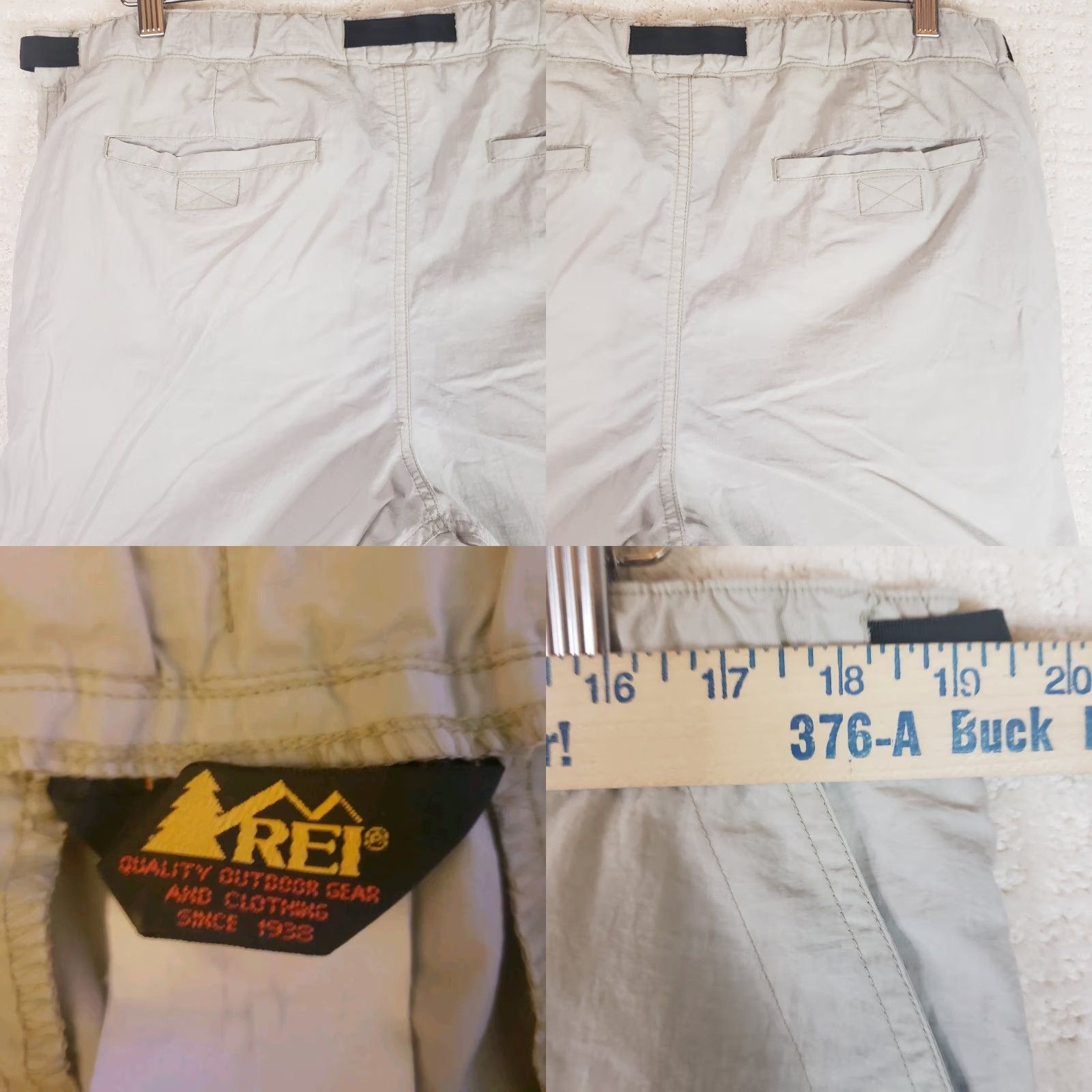 Vintage REI Convertible Pants Mens 38x32 Beige Outdoor Hiking Cargo Pants Mens 38 Beige Cargo Pocket Casual Travel Adjustable Length Straight Leg Size US 38 / EU 54 - 9 Thumbnail