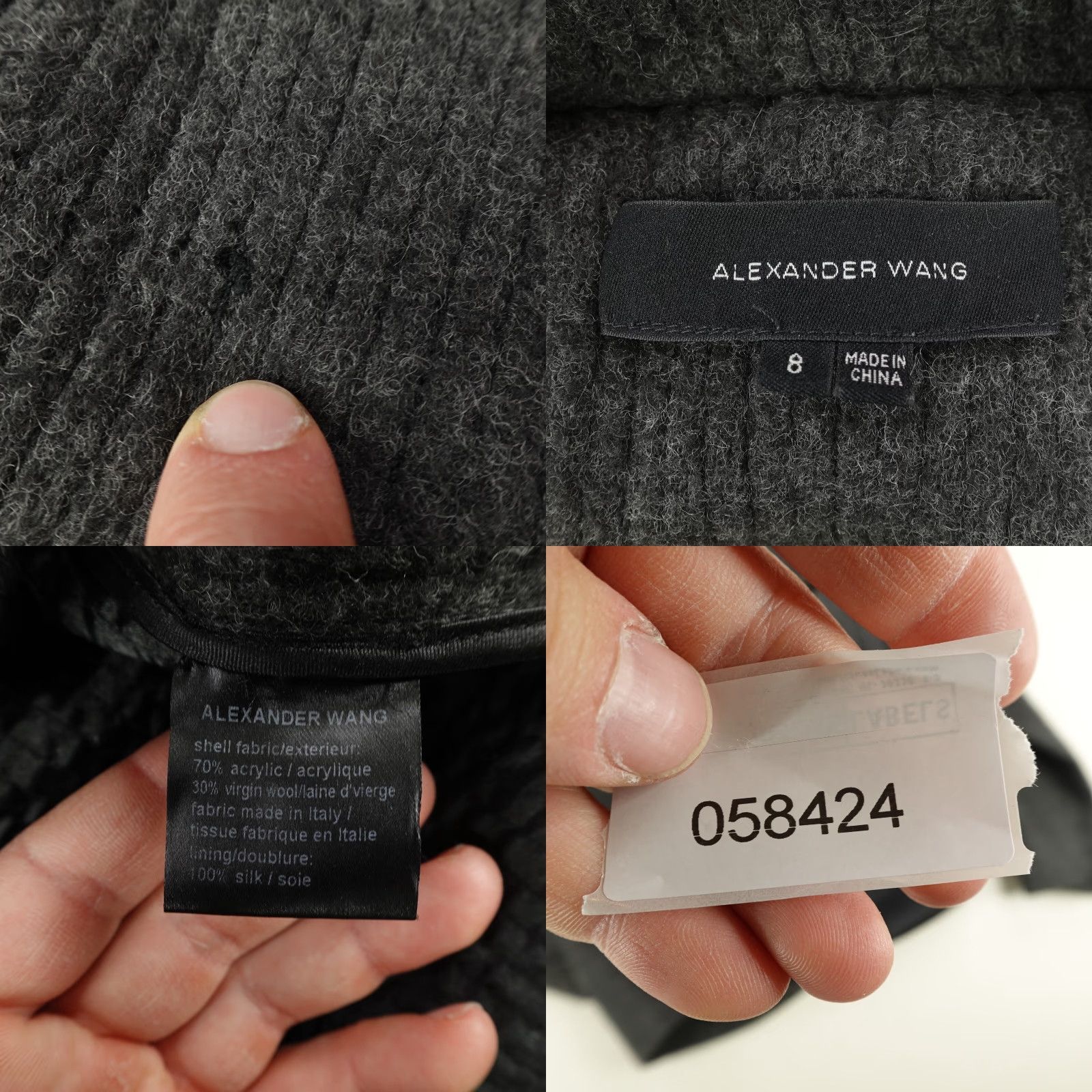 Alexander Wang Alexander Wang Jacket Blazer Womens 8 Gray Wool Pea Coat Button Up Short Vintage Size M / US 6-8 / IT 42-44 - 8 Thumbnail