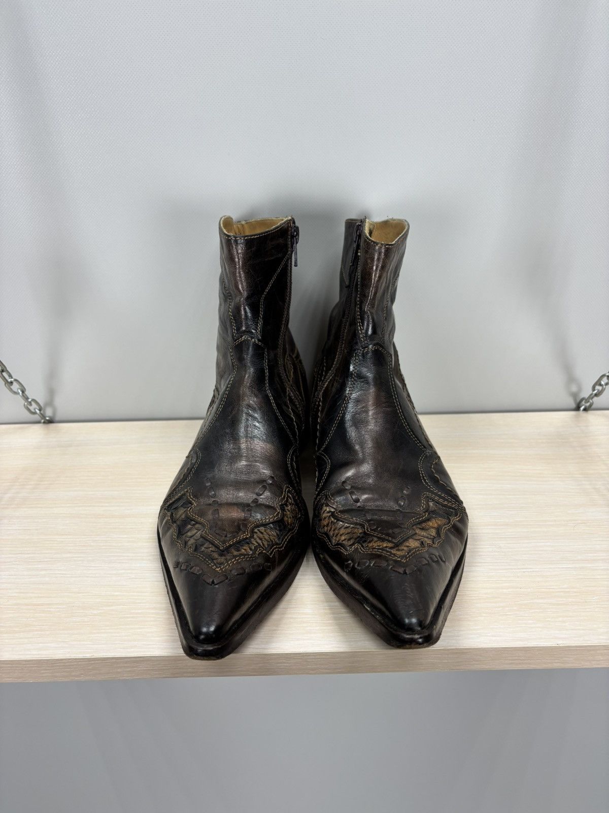 NAVYBOOT Mens western boots Navyboot Size 41 Color Brown Size US 8 / EU 41 - 3 Thumbnail
