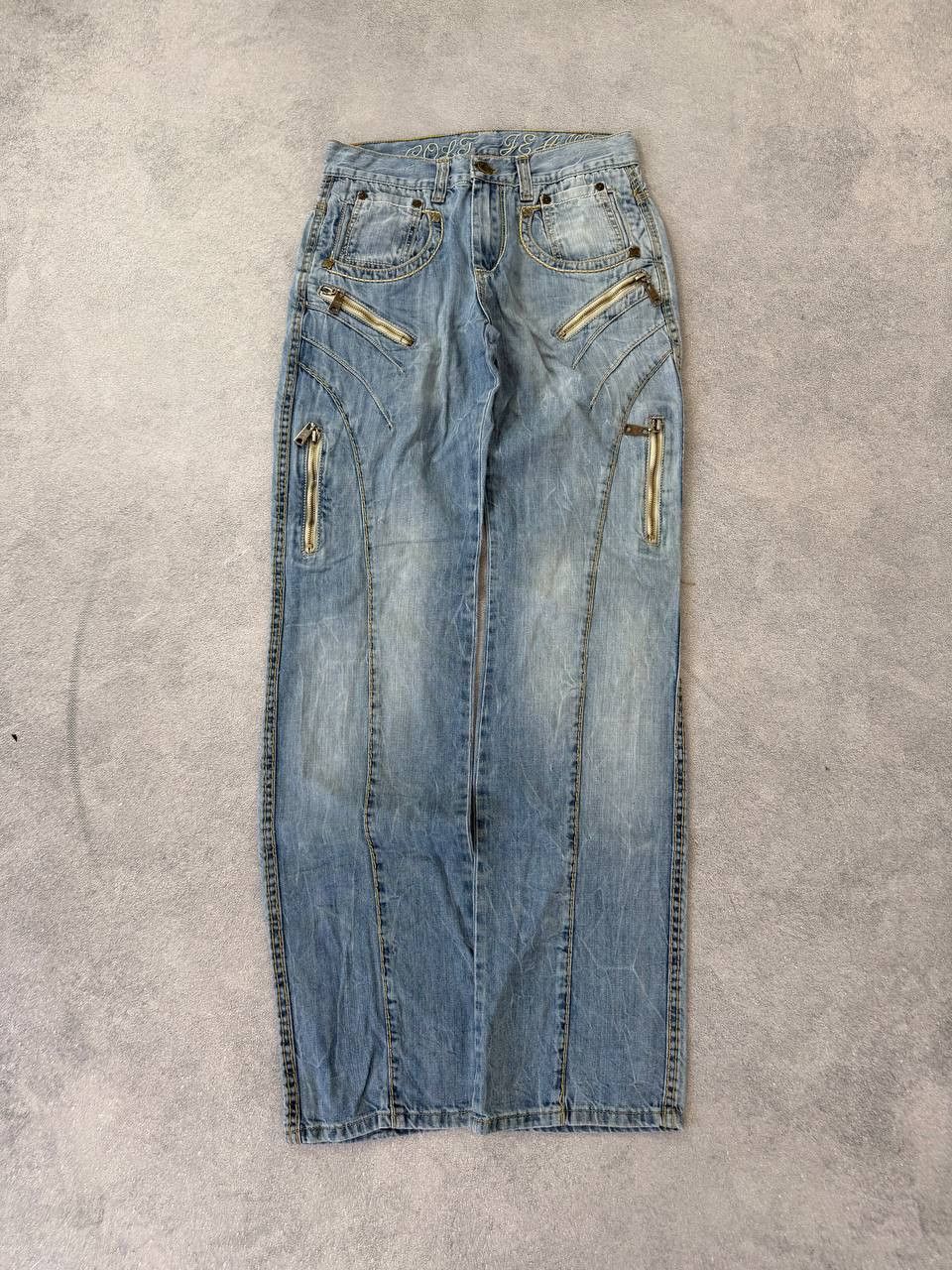 If Six Was Nine AVANT GARDE WASHED BAGGY edhardy STYLE CARGO JEANS Size US 32 / EU 48 - 9 Thumbnail