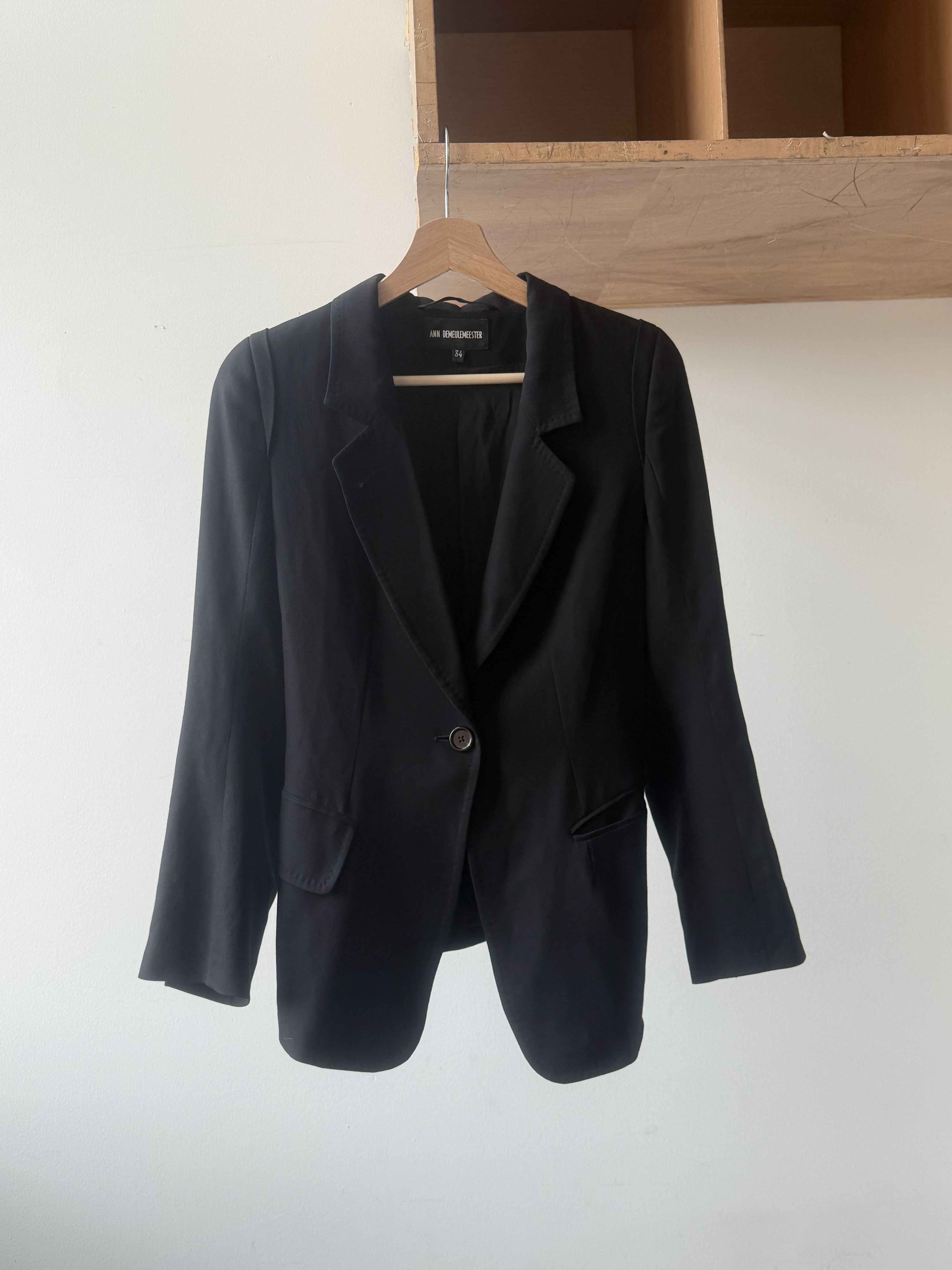 Ann Demeulemeester Ann Demeulemeester Virgin Wool Blazer Size S / US 4 / IT 40 - 2 Thumbnail