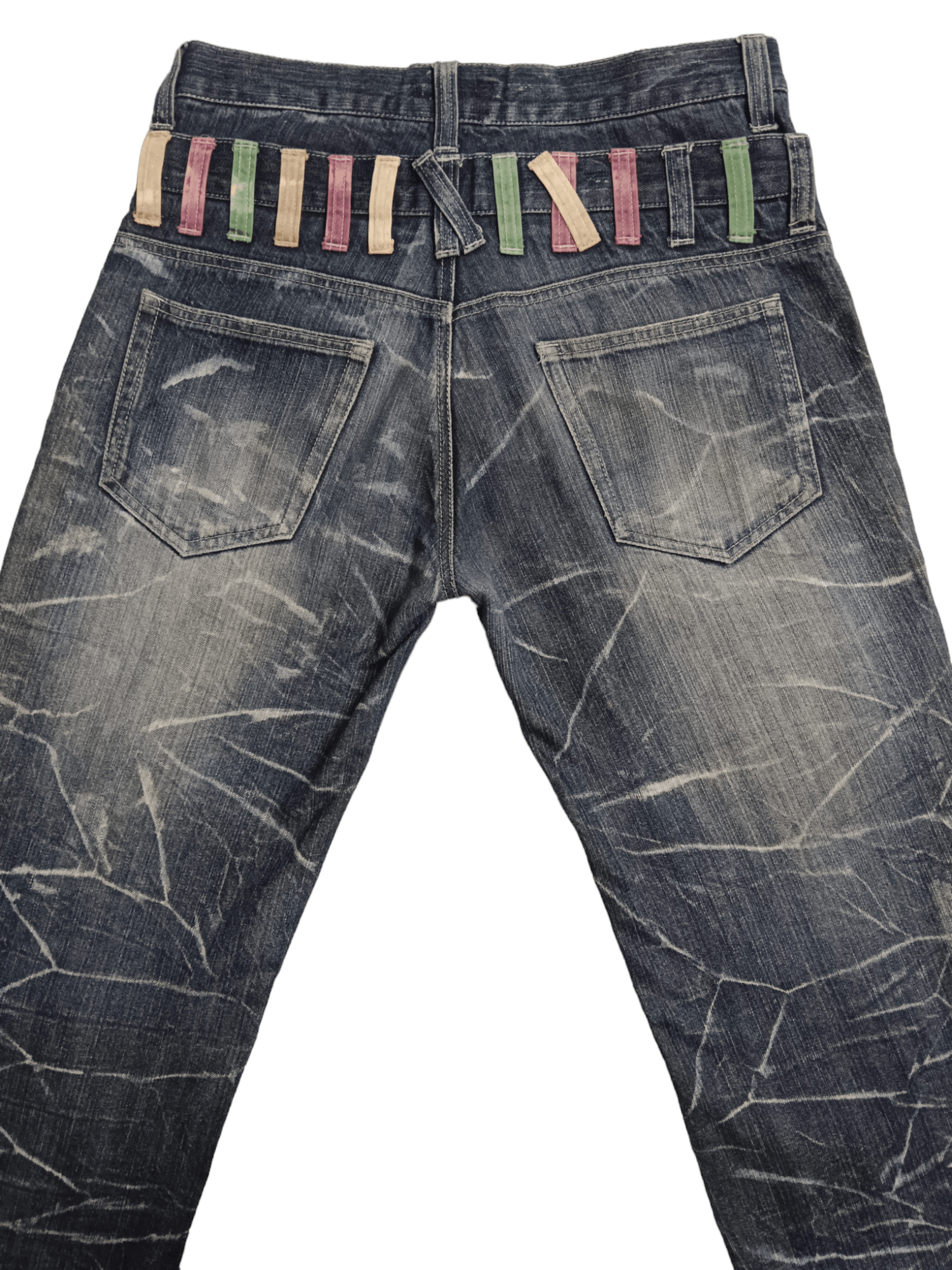 Japanese Brand Nylaus Double Waist Distressed Denim Size US 32 / EU 48 - 4 Thumbnail