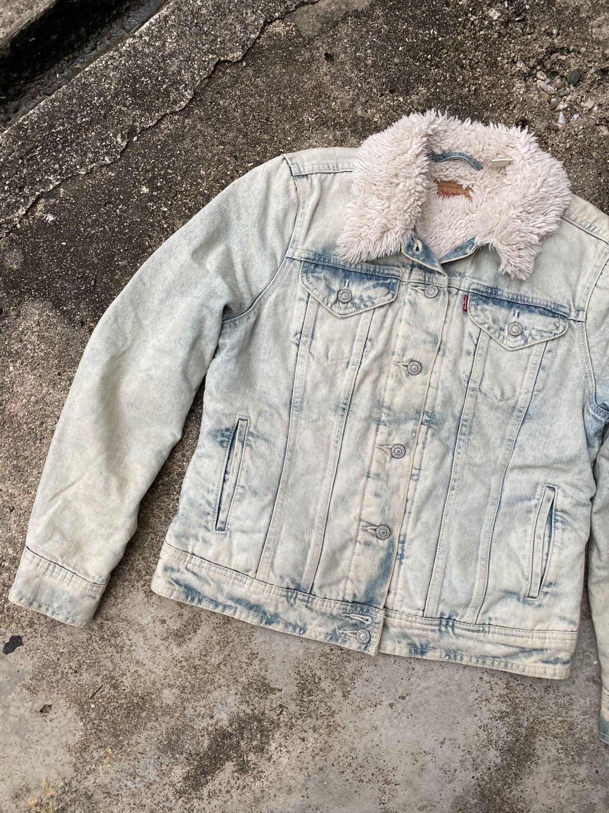 Levi's Vintage Levis Acid Wash Denim Trucker Jacket Size L / US 10 / IT 46 - 3 Thumbnail