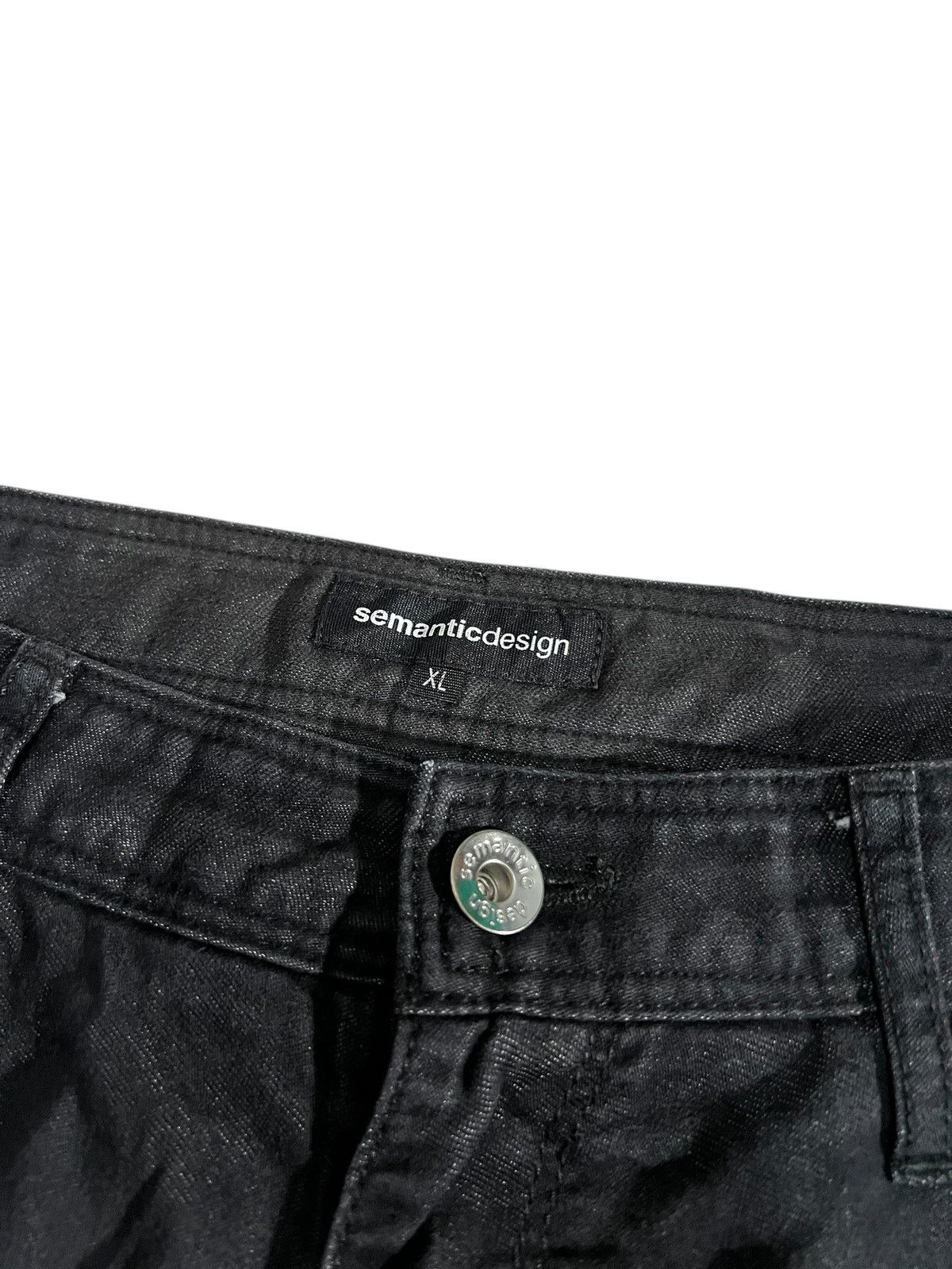 semanticdesign Semantic Design Black Punk Denim Pants Size US 33 - 7 Thumbnail