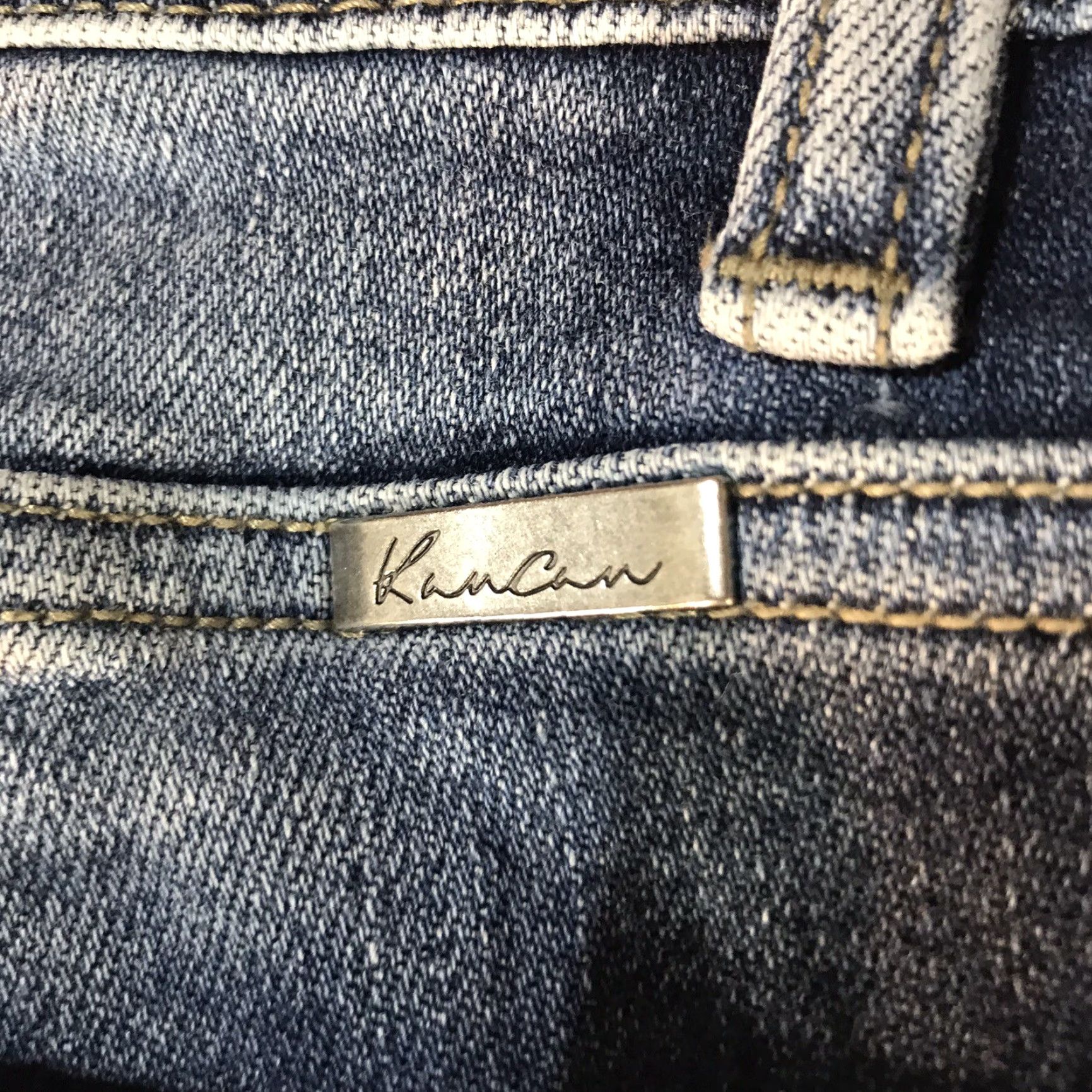 Vintage VINTAGE? No. KanCan Jeans Distressed Cuffed Ankle Jeans Womens Size 5/26 Denim Blue 26x24 Regular Stretch 5-Pocket Hipster Pattern Jeans Size 27" / US 4 / IT 40 - 2 Thumbnail