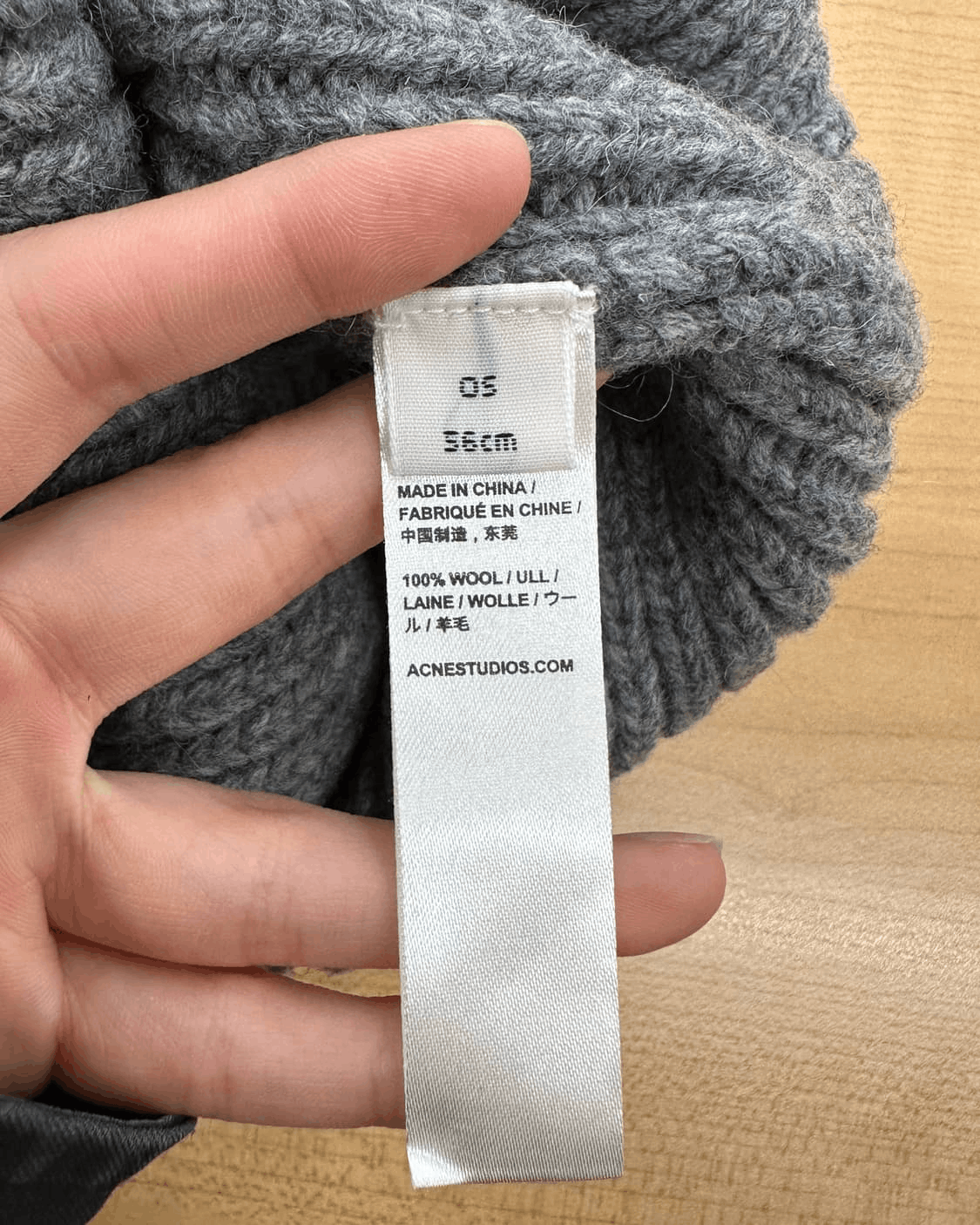 Acne Studios Acne Studios New Grey Melange Large Face Logo Beanie Size ONE SIZE - 8 Thumbnail