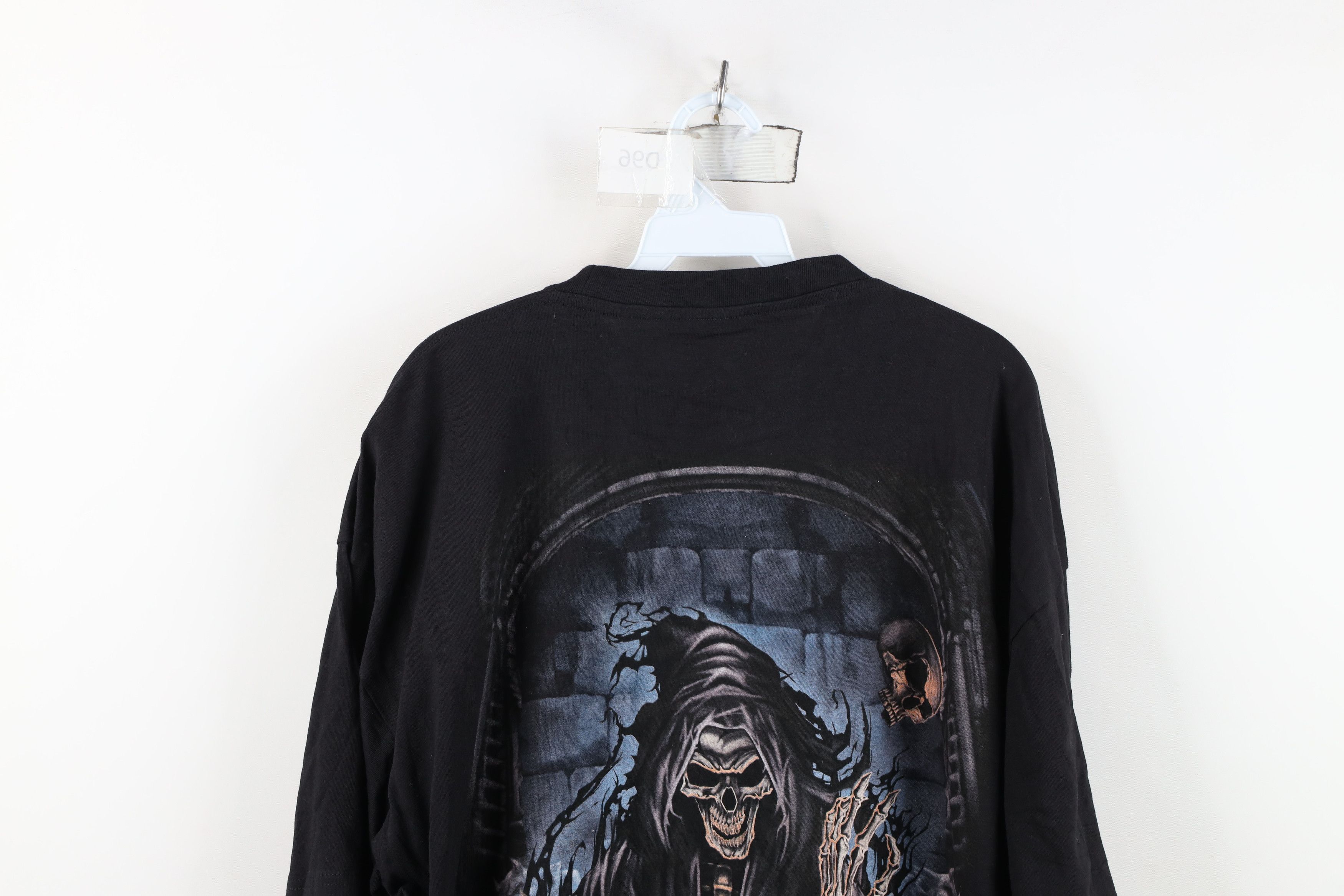 Vintage Vintage Y2K Streetwear the List Grim Reaper Skeleton T-Shirt Size US XXL / EU 58 / 5 - 14 Thumbnail