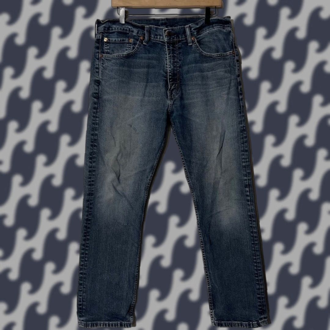 Levi's Levi's 505 Straight Leg Dark Washed Blue Denim Jeans Men 36X30, Blue, Regular, Men, Denim Jeans Size US 36 / EU 52 - 1 Thumbnail