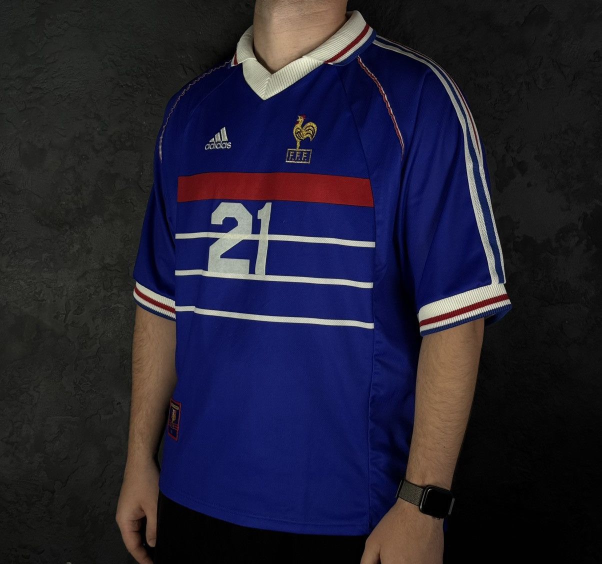 Vintage Rare DUGARRY 21 France Football Shirt 1998/00 Size US XL / EU 56 / 4 - 2 Thumbnail