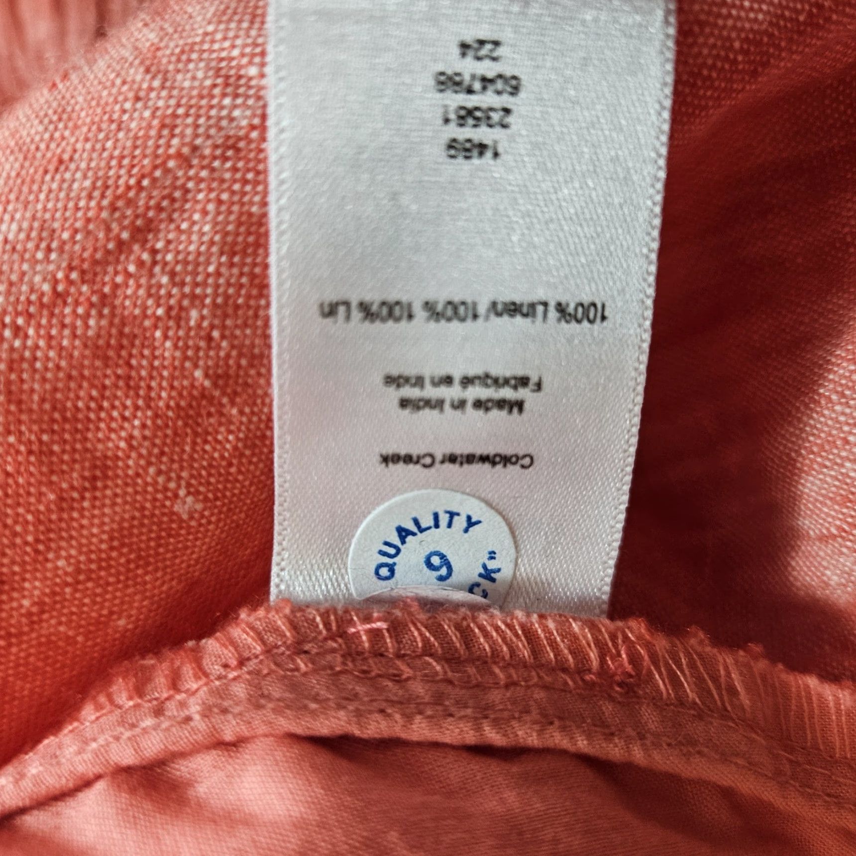Coldwater Creek VINTAGE? No. Coldwater Creek Womens Linen Wide-Leg Cropped Pants 18W Pink Coral High Rise 26 Inseam Size 40" / US 18 - 6 Thumbnail
