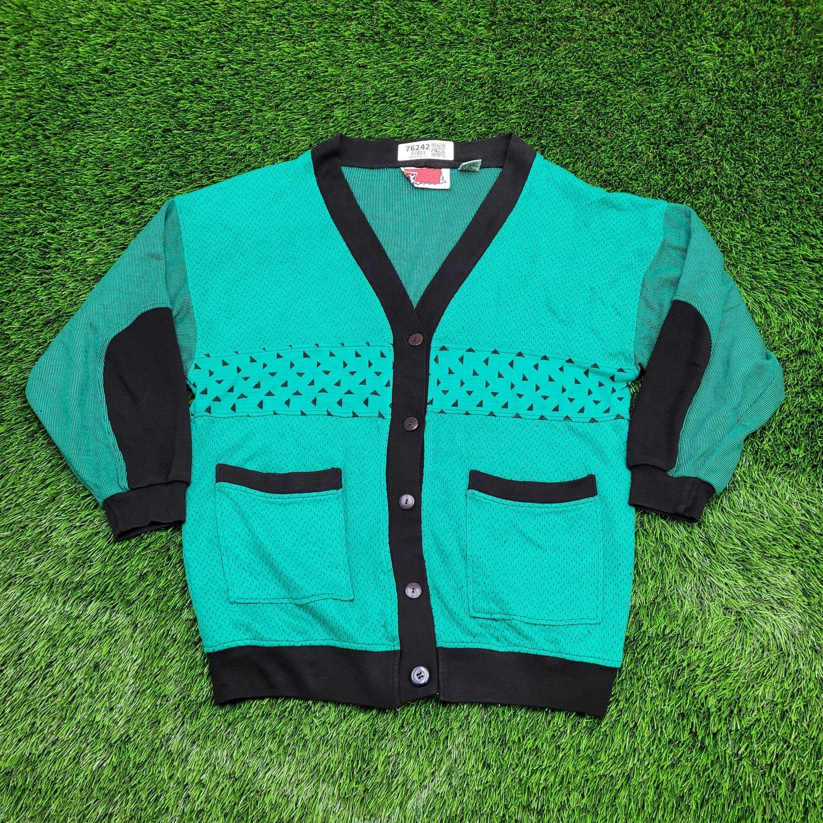 Vintage VTG Gitano Cardigan Womens Small 22x26 Baggy Blue-Green 90s Size S / US 4 / IT 40 - 1 Thumbnail