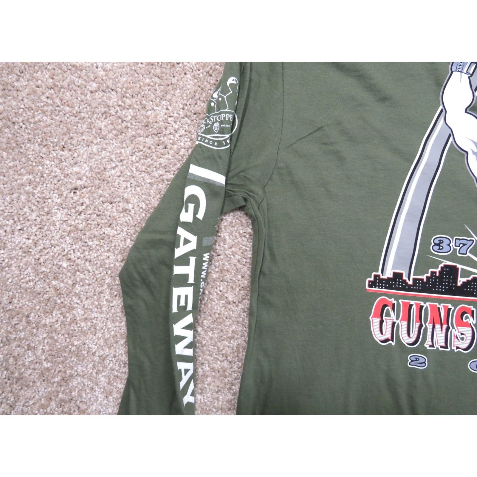 Budweiser Budweiser Guns N Hoses T-Shirt Green XL Men Crew Neck Long Sleeve Graphic Print 2024 Box St Louis Boxing Police Firefighter Regular Cotton Size US XL / EU 56 / 4 - 3 Thumbnail