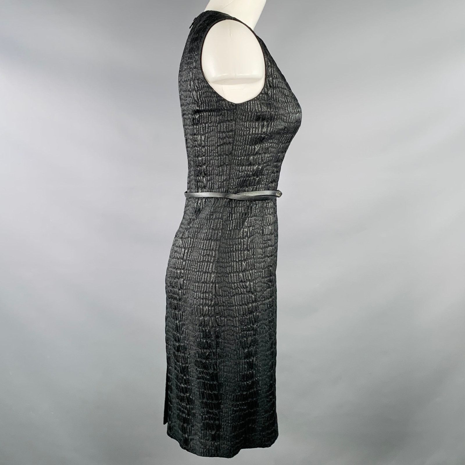Elie Tahari ELIE TAHARI Black Polyester Blend Sleeveless Midi Dress Size XS / US 0-2 / IT 36-38 - 3 Thumbnail