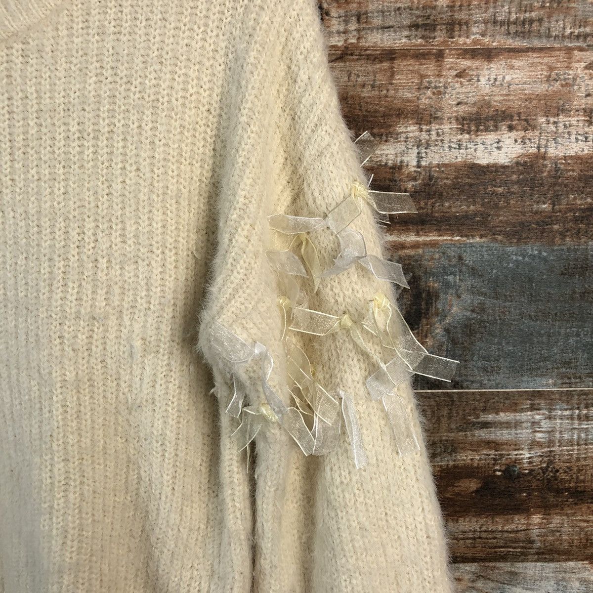 Homespun Knitwear × Majestic DLL Majestic Legon mohair Cream Knitwear #C236 Size M / US 6-8 / IT 42-44 - 9 Thumbnail