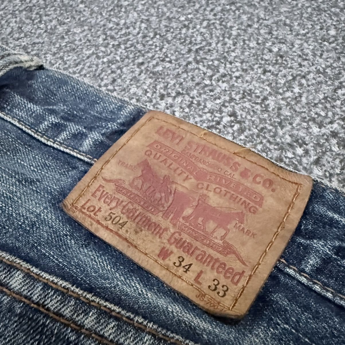 Fashion Victim Archives Baggy Vintage y2k Levis 504 Distressed Dirty Wash Size US 34 / EU 50 - 7 Thumbnail