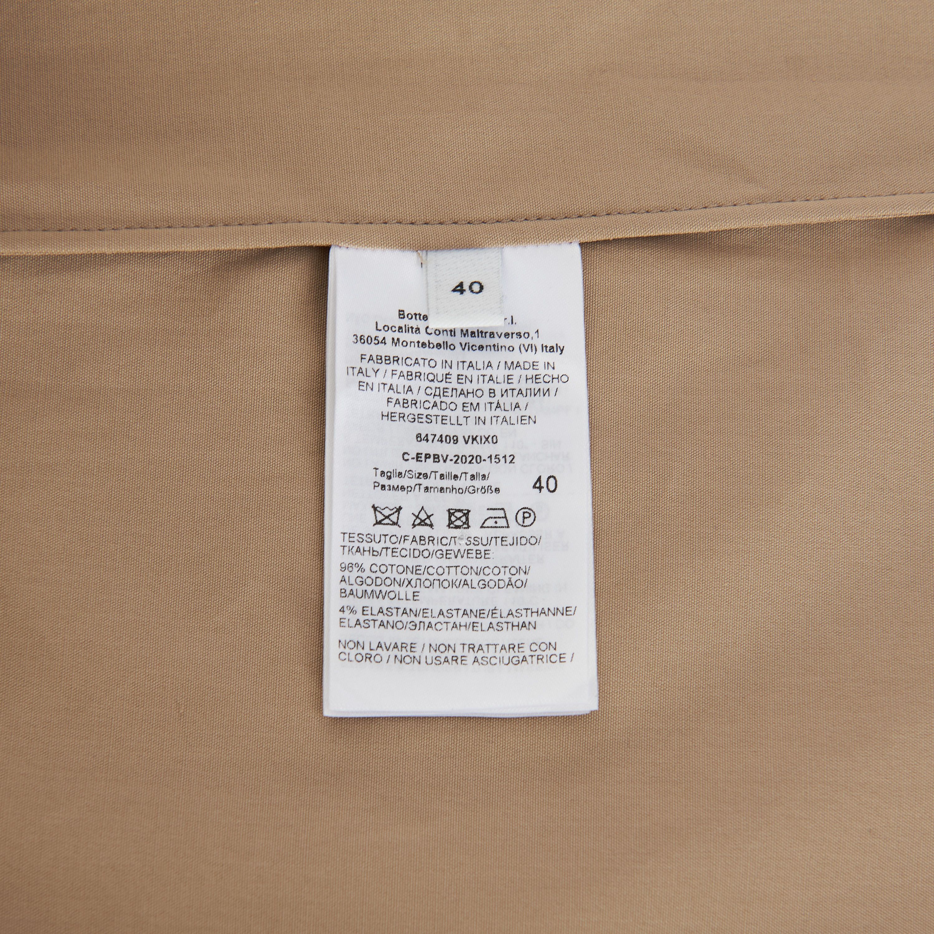 Bottega Veneta Long Sleeve Compact Stretch Poplin Dress In Khaki Size M / US 6-8 / IT 42-44 - 10 Thumbnail
