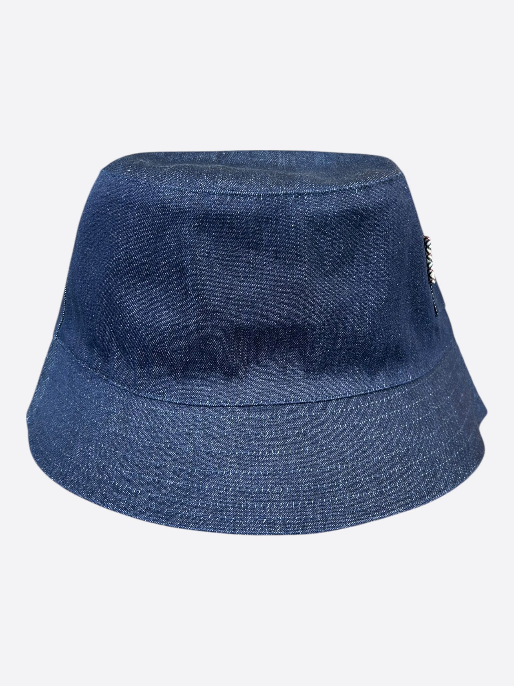 Louis Vuitton Burberry Checkered Tan & Blue Denim Reversible Bucket Hat Size ONE SIZE - 5 Thumbnail