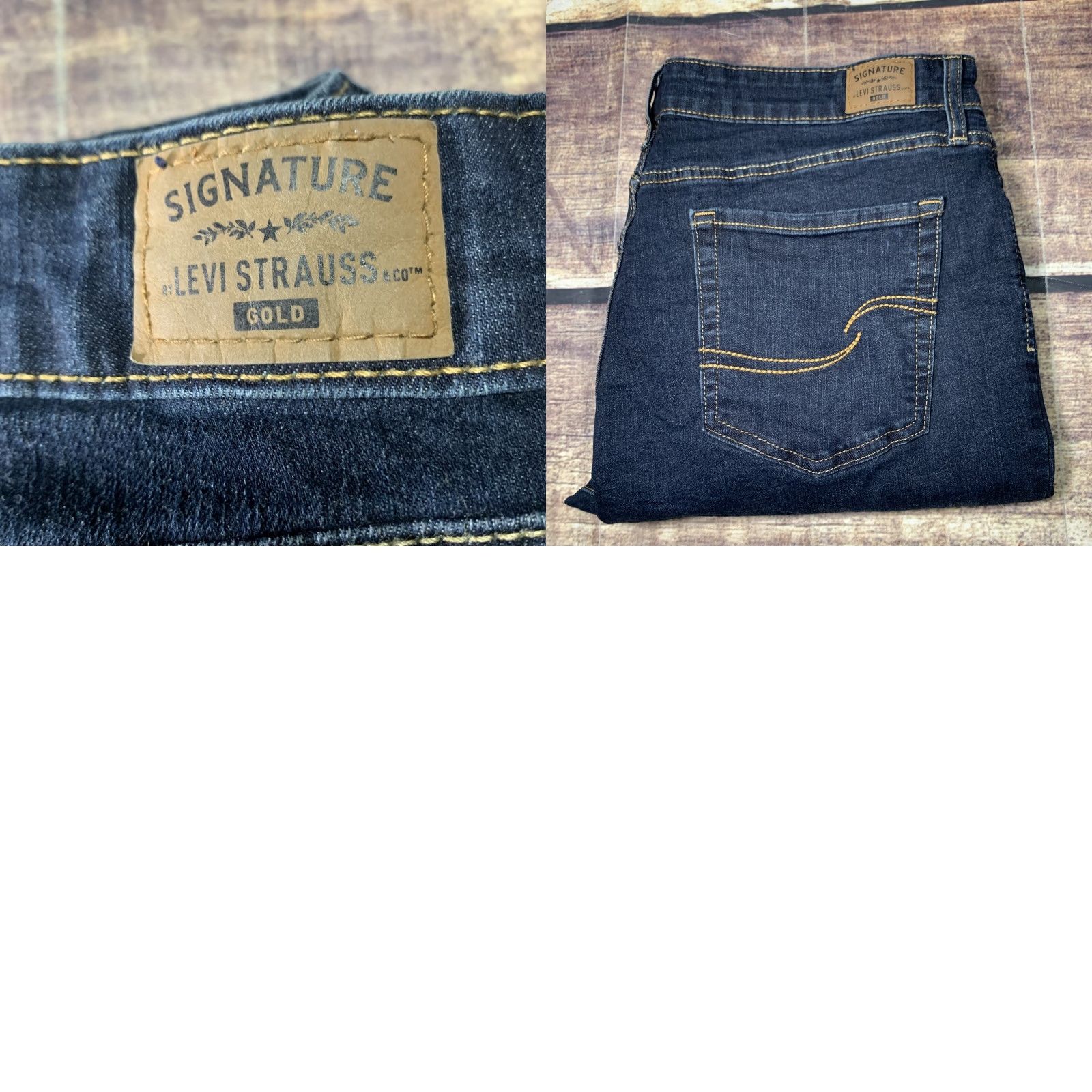 Levi's VINTAGE Levi's Signature Jeans Boot Cut Blue 14 M 34 x 30 Dark Stretch Womens Jeans (Plus) Size 36" / US 14 / IT 50 - 9 Thumbnail