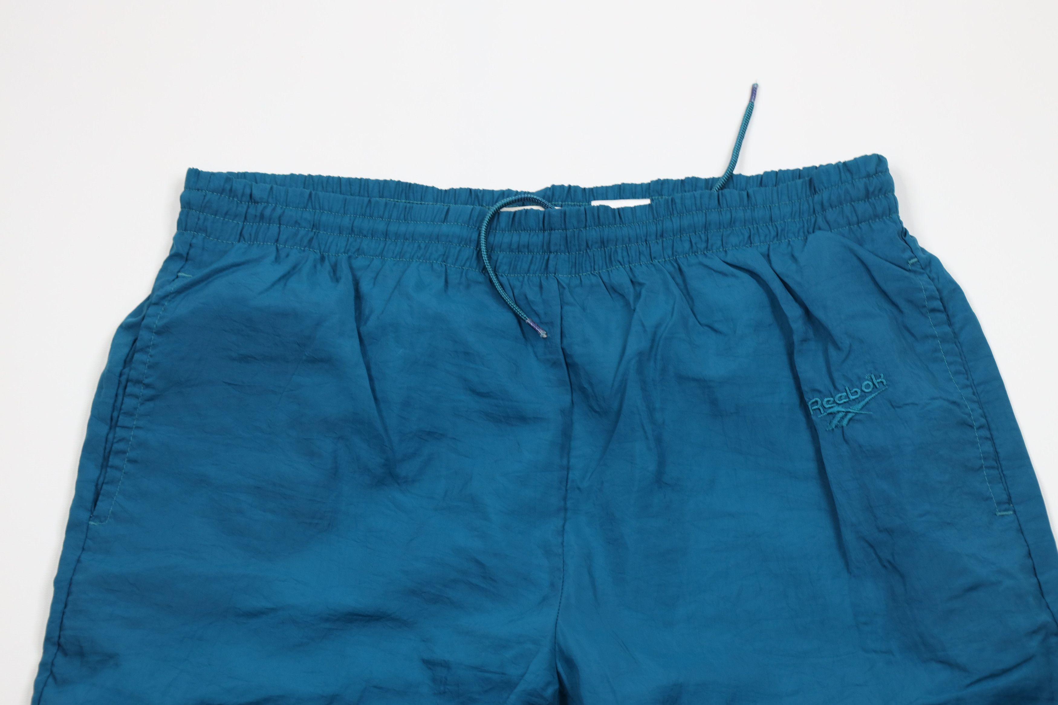 Reebok × Vintage Vintage 90s Reebok Lined Windbreaker Joggers Pants Teal Size US 32 / EU 48 - 2 Thumbnail