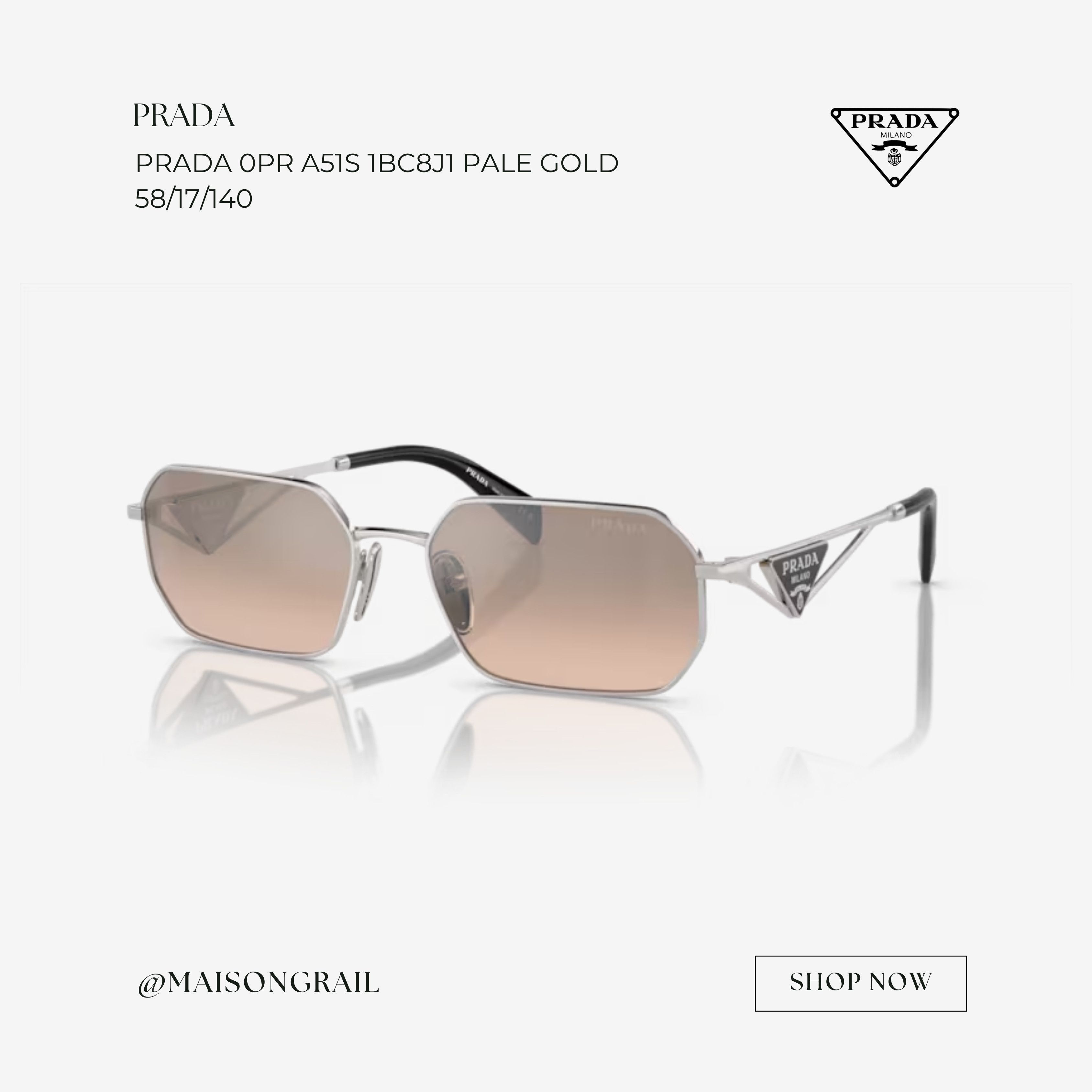 Prada PRADA 0PR A51S 1BC8J1 SUNGLASSES Size ONE SIZE - 1 Thumbnail